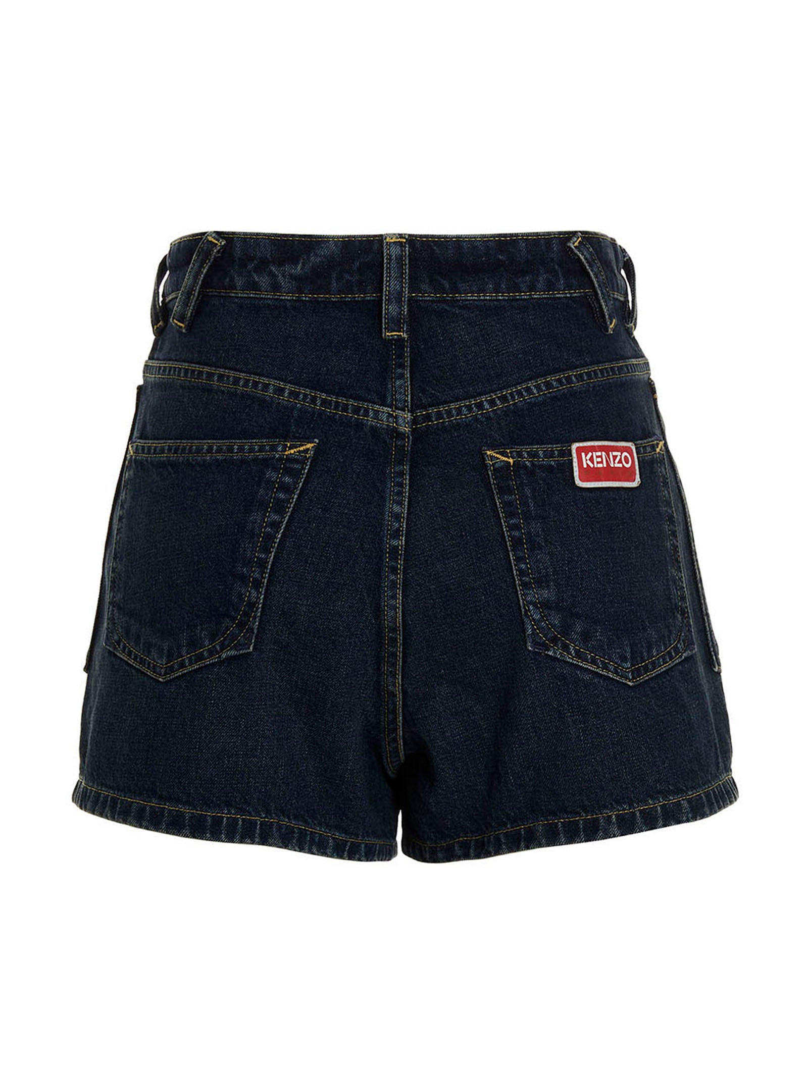 Kenzo Blue Cotton Bermuda Women's Shorts