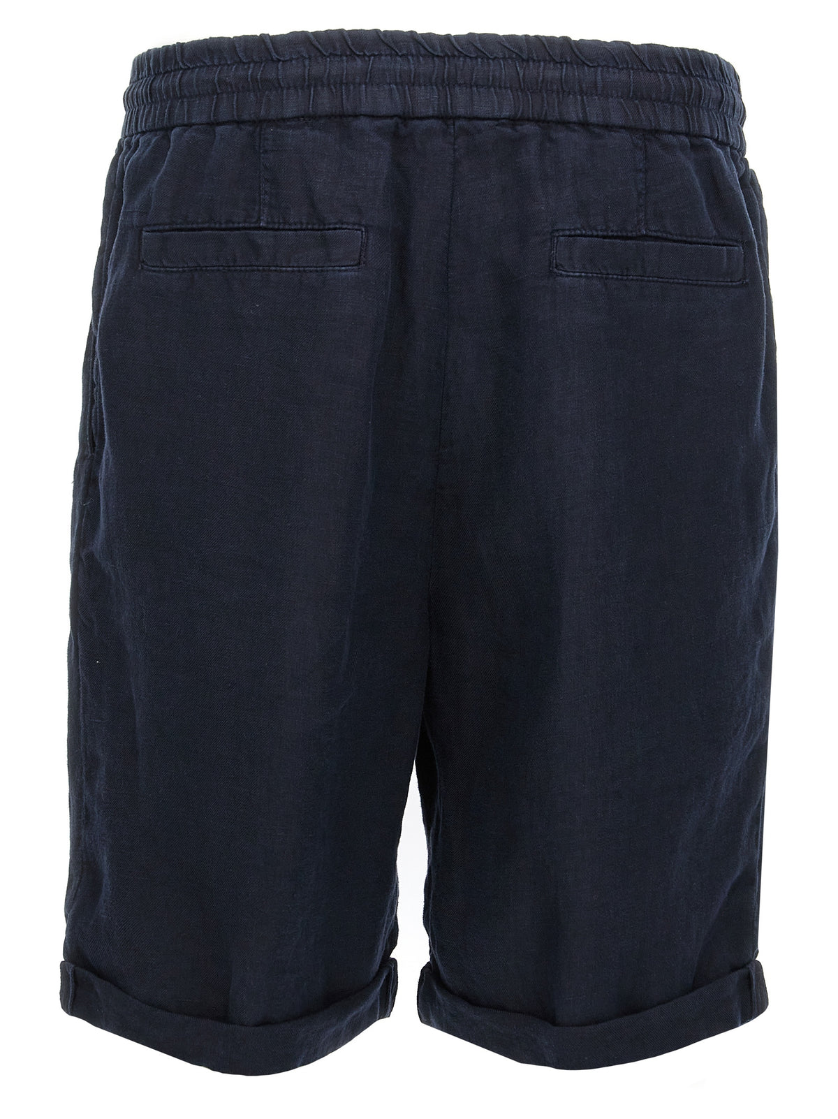 Brunello Cucinelli Blue Linen Bermuda Men's Shorts