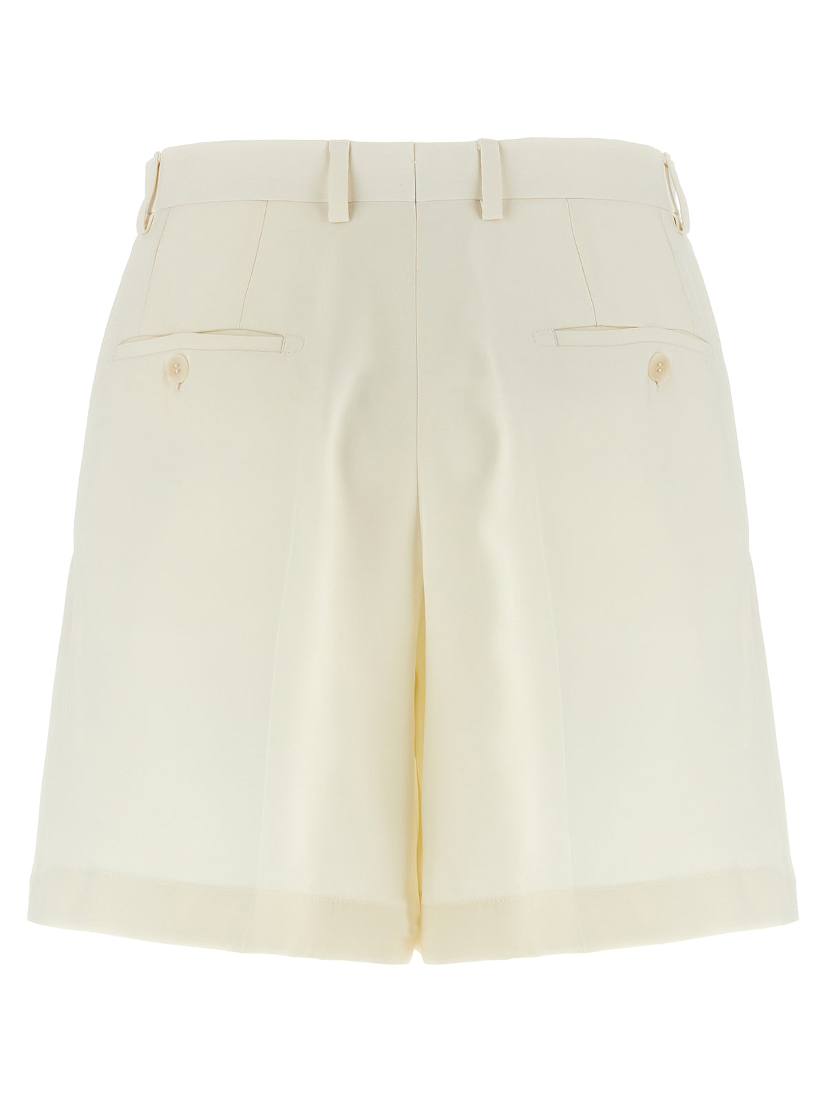 Brioni White Silk Bermuda Women's Shorts