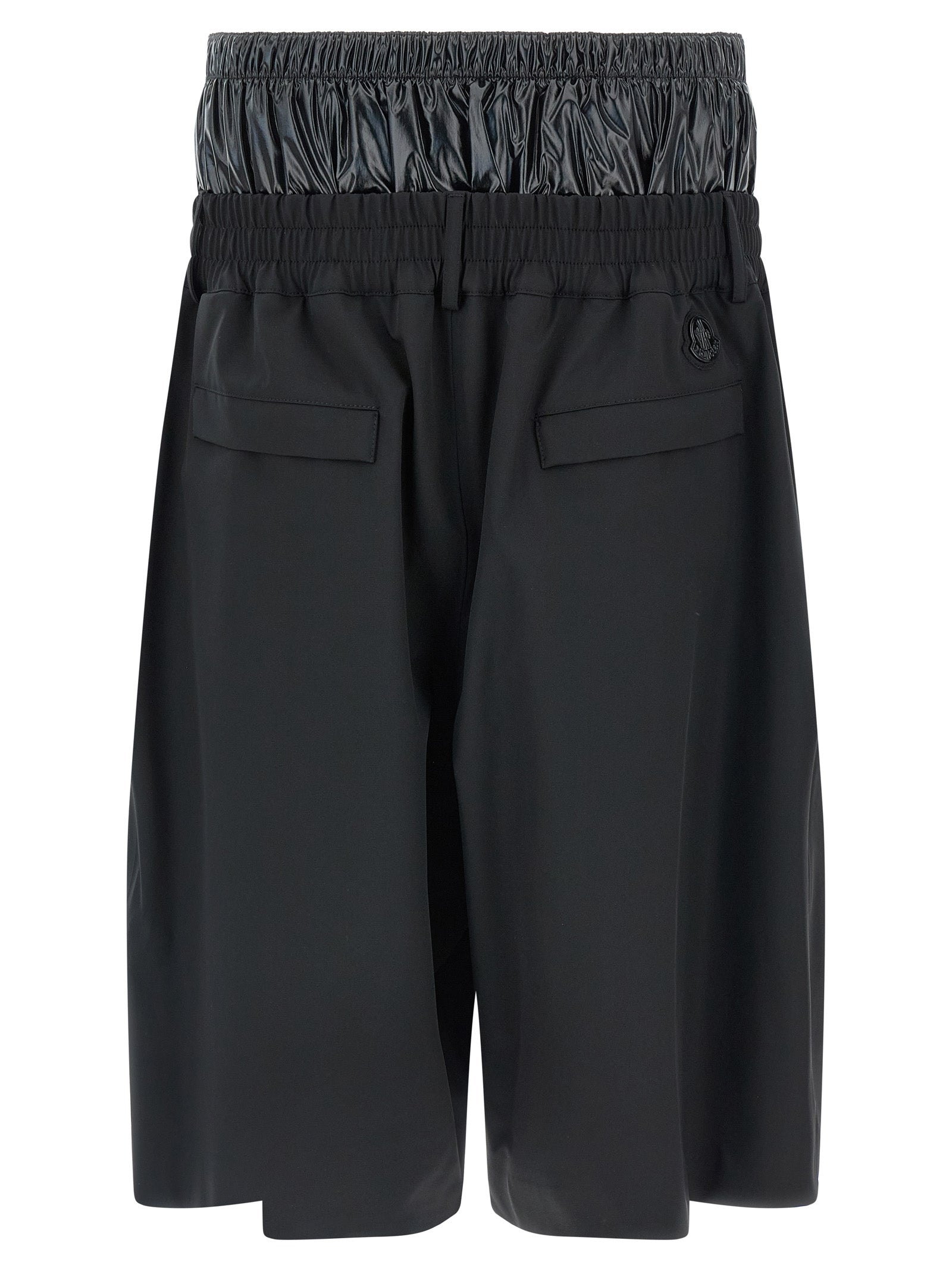 MONCLER GENIUS Black Polyamide Bermuda Men's Shorts