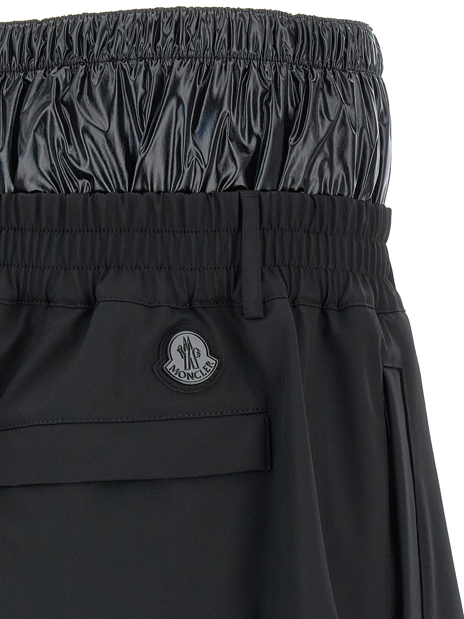 MONCLER GENIUS Black Polyamide Bermuda Men's Shorts