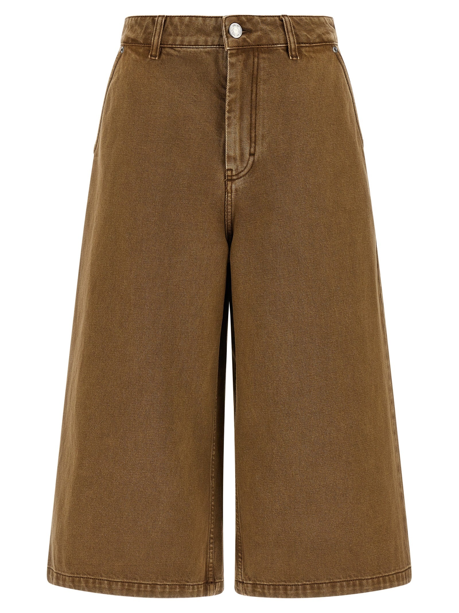 Ami Paris Brown Cotton Bermuda Women's Shorts