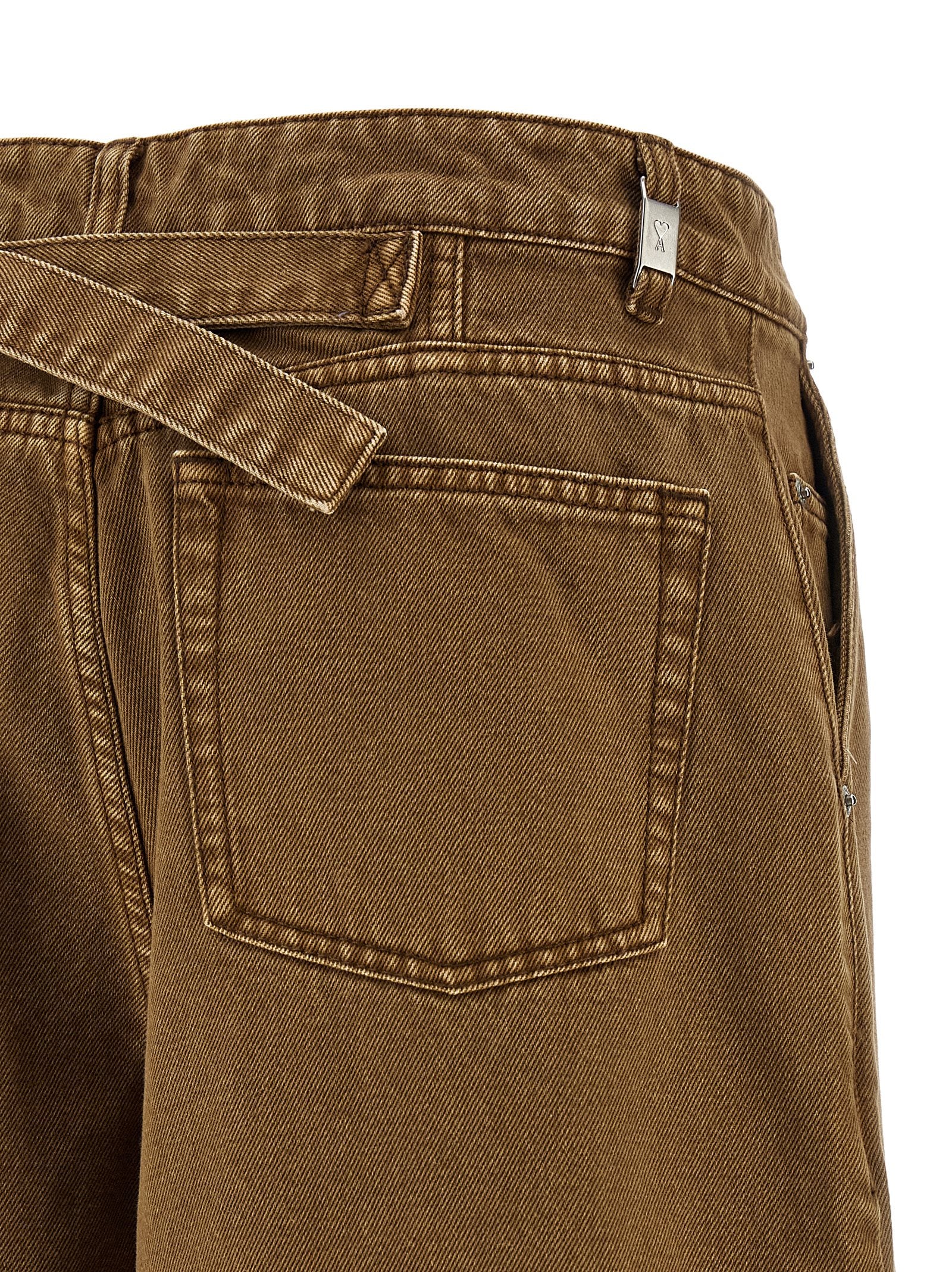 Ami Paris Brown Cotton Bermuda Women's Shorts