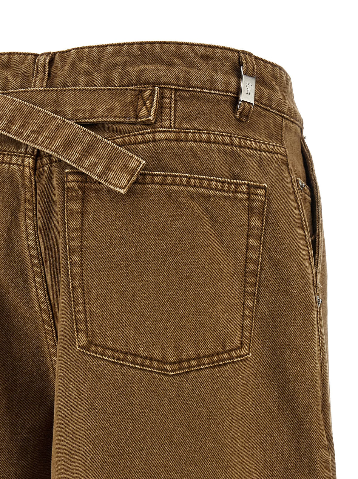 Ami Paris Brown Cotton Bermuda Women's Shorts