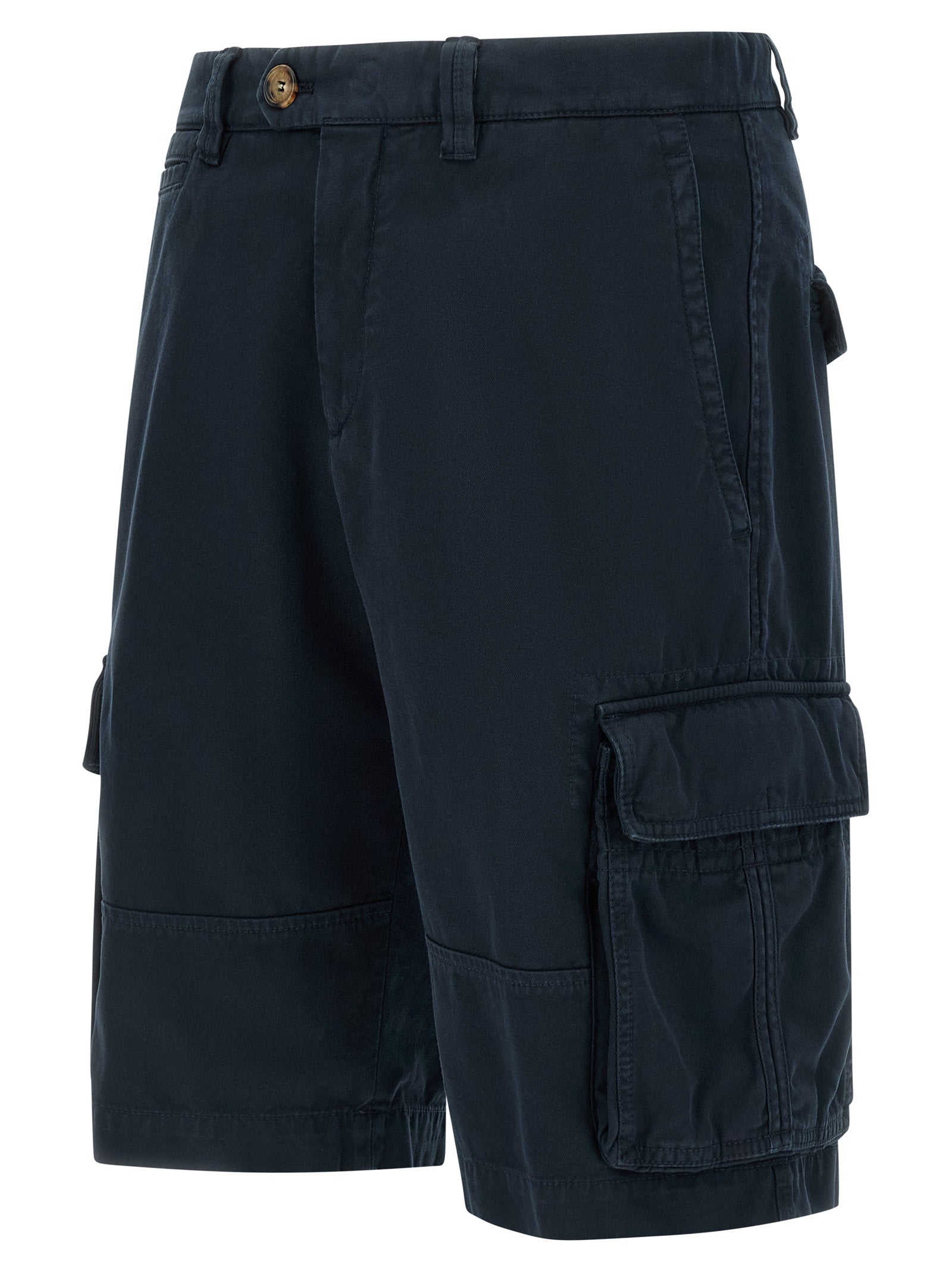 Brunello Cucinelli Blue Cotton Bermuda Men's Shorts