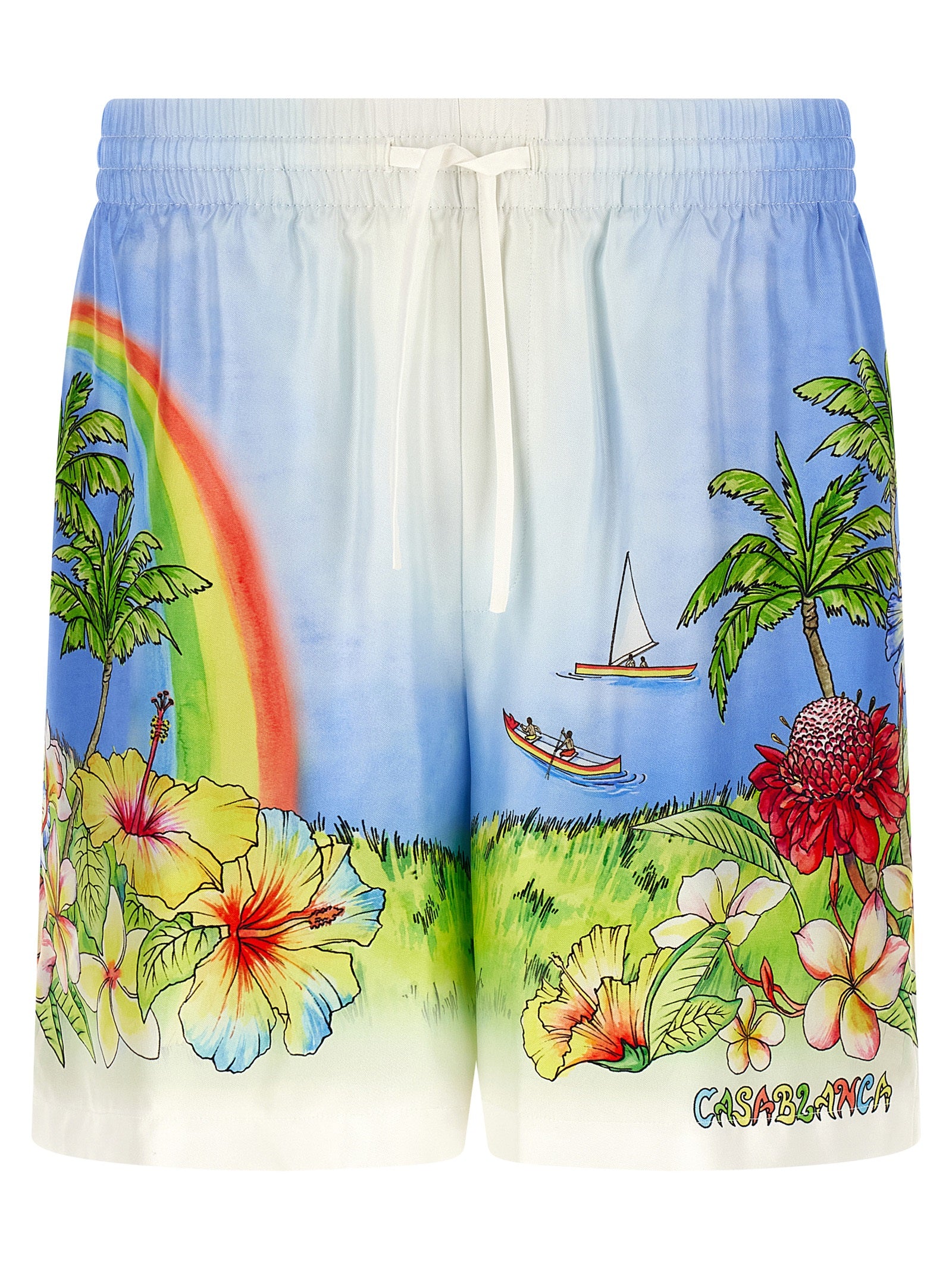 Casablanca Multicolor Silk Bermuda Men's Shorts
