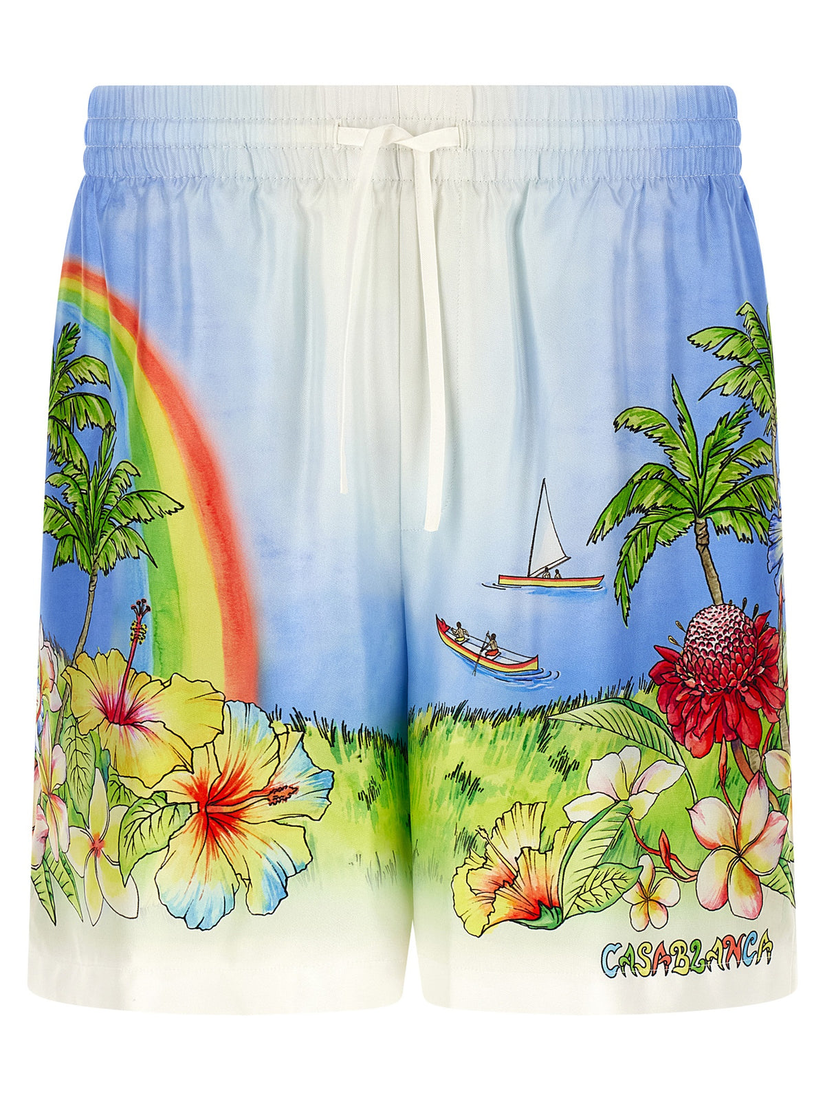 Casablanca Multicolor Silk Bermuda Men's Shorts