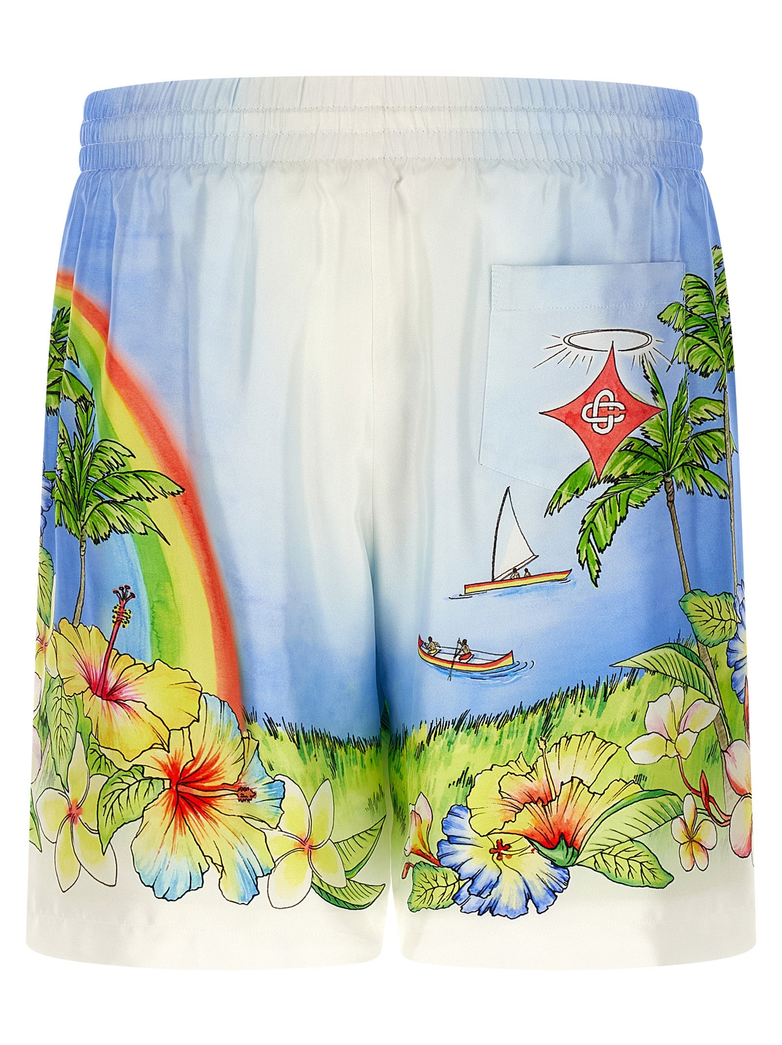 Casablanca Multicolor Silk Bermuda Men's Shorts