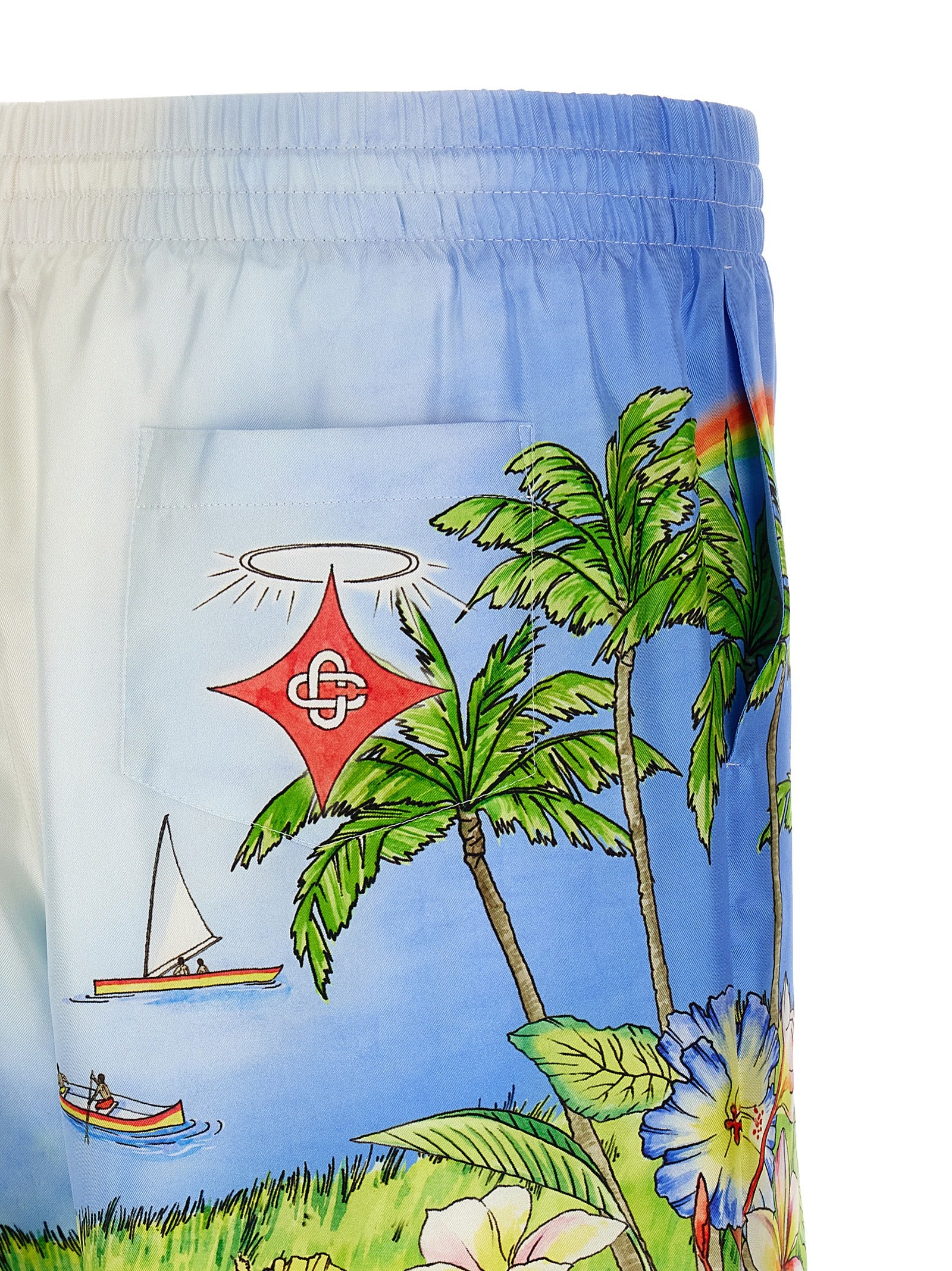 Casablanca Multicolor Silk Bermuda Men's Shorts