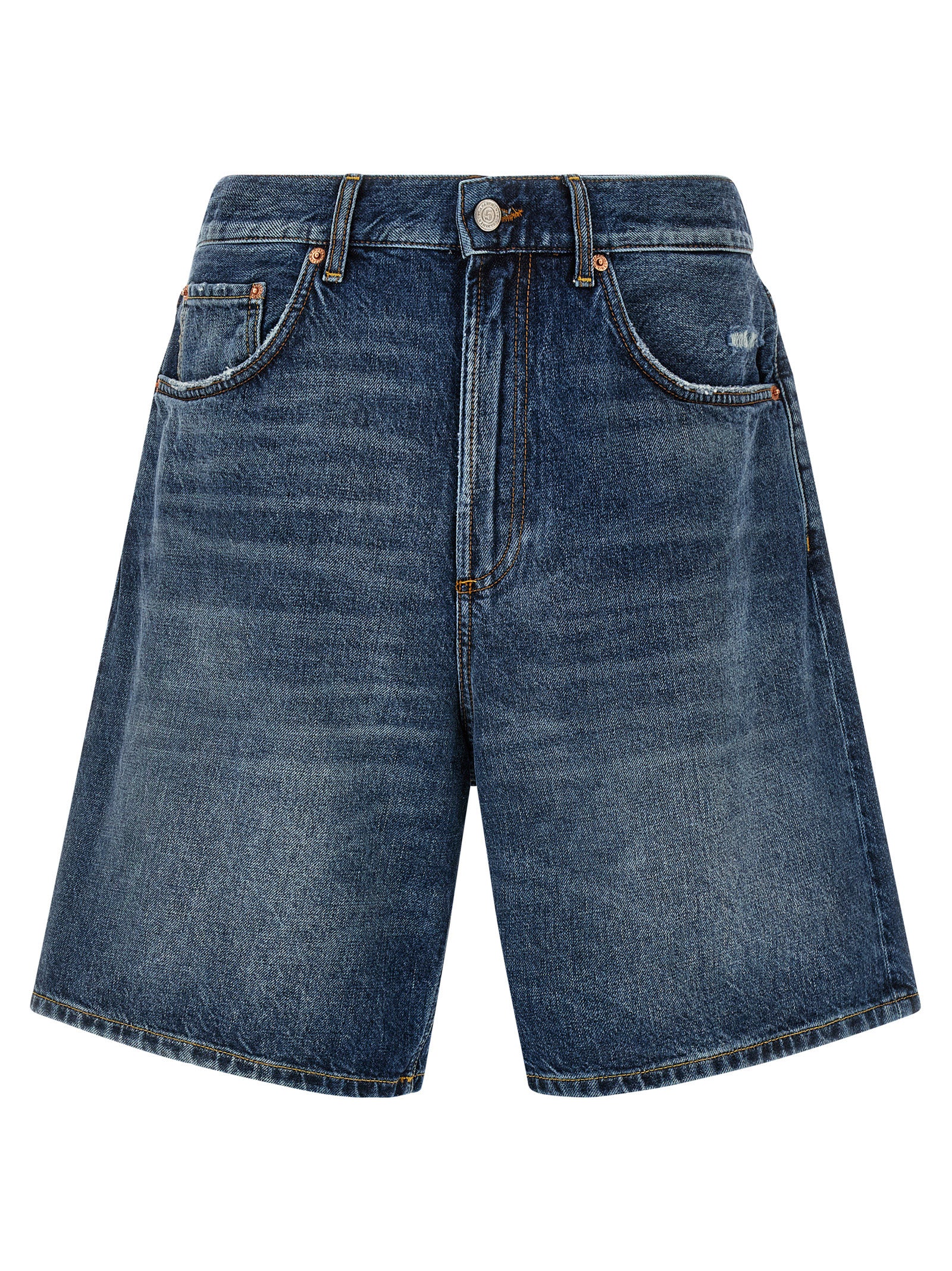 Department 5 Blue Cotton Bermuda Men's Shorts