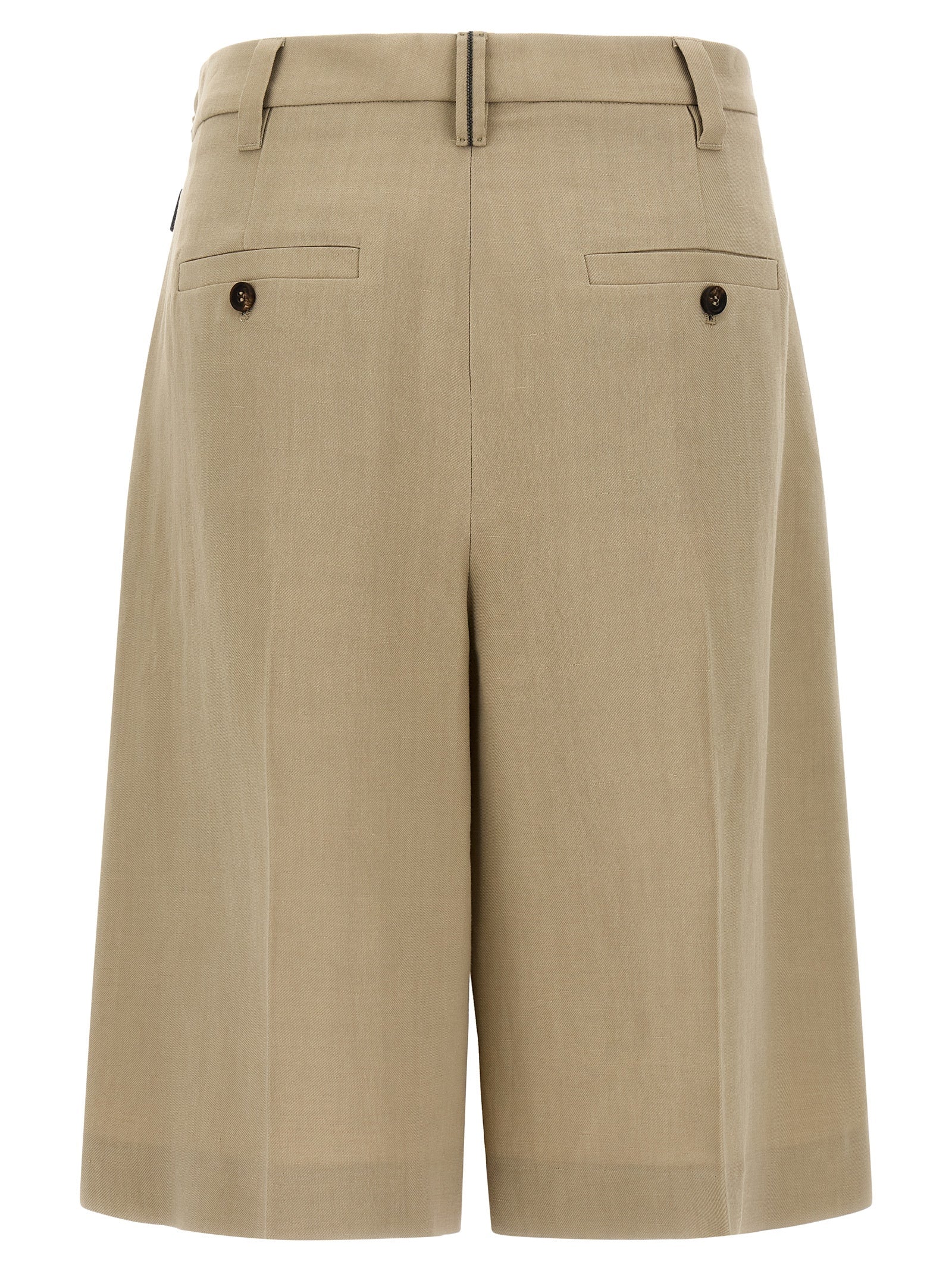 Brunello Cucinelli Beige Viscose Bermuda Women's Shorts