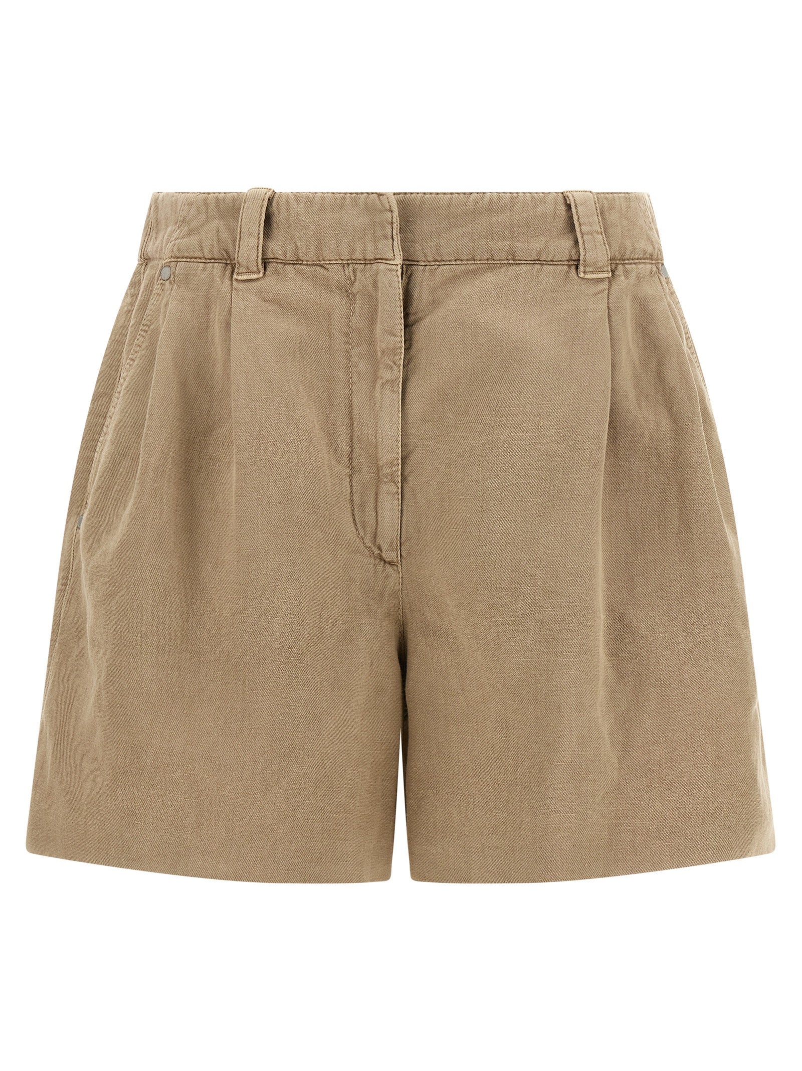 Brunello Cucinelli Beige Cotton Bermuda Women's Shorts