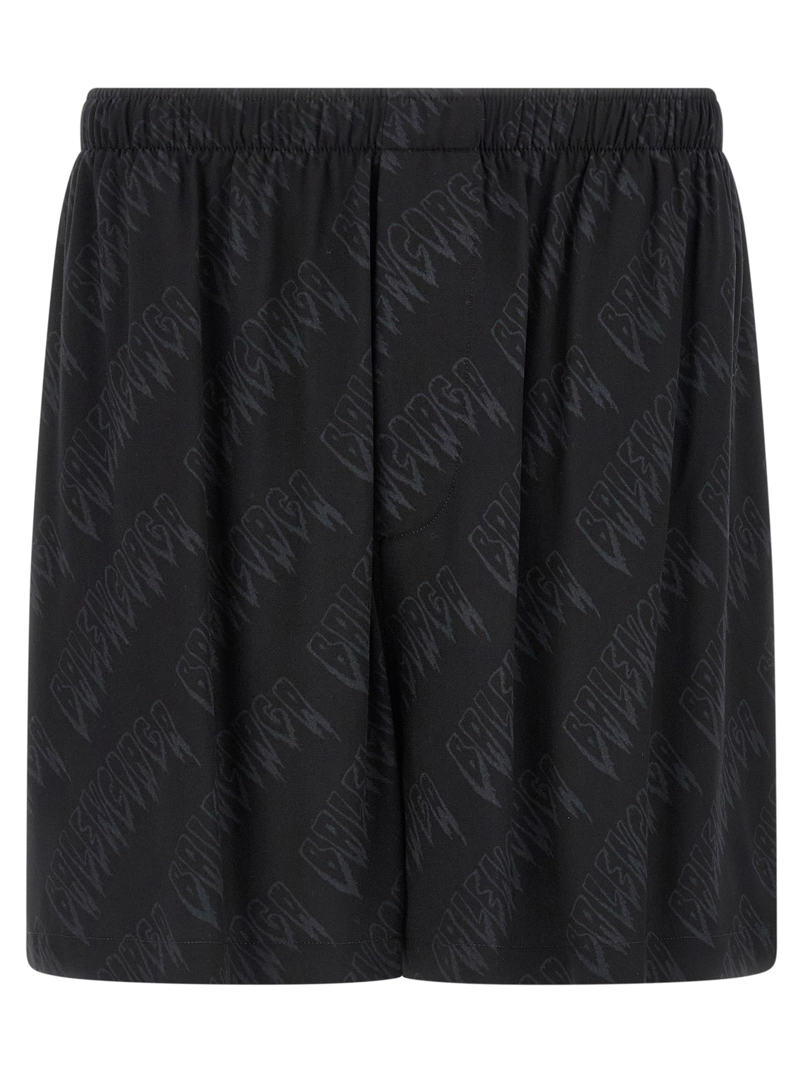 Balenciaga Black Viscose Bermuda Men's Shorts