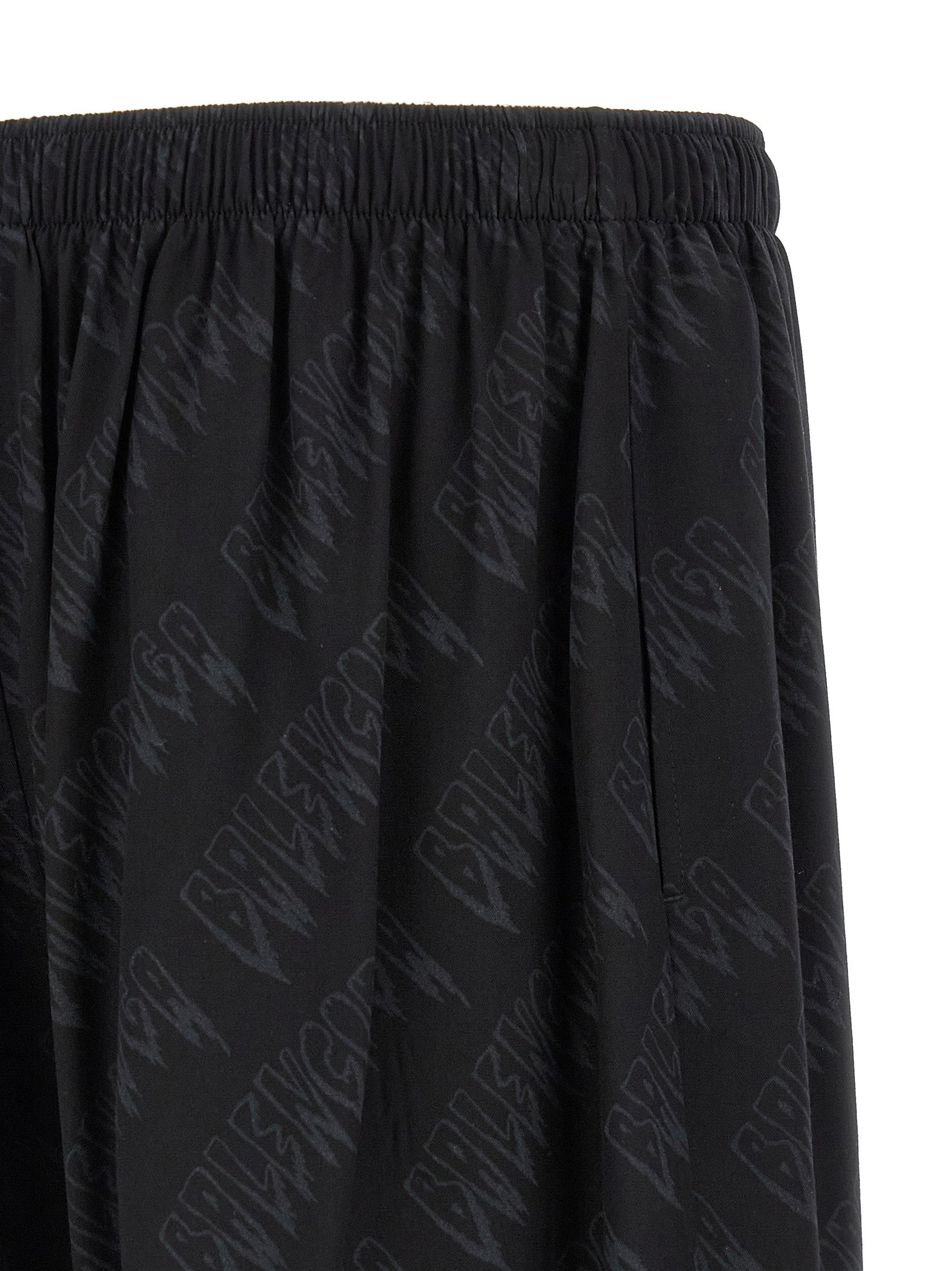 Balenciaga Black Viscose Bermuda Men's Shorts