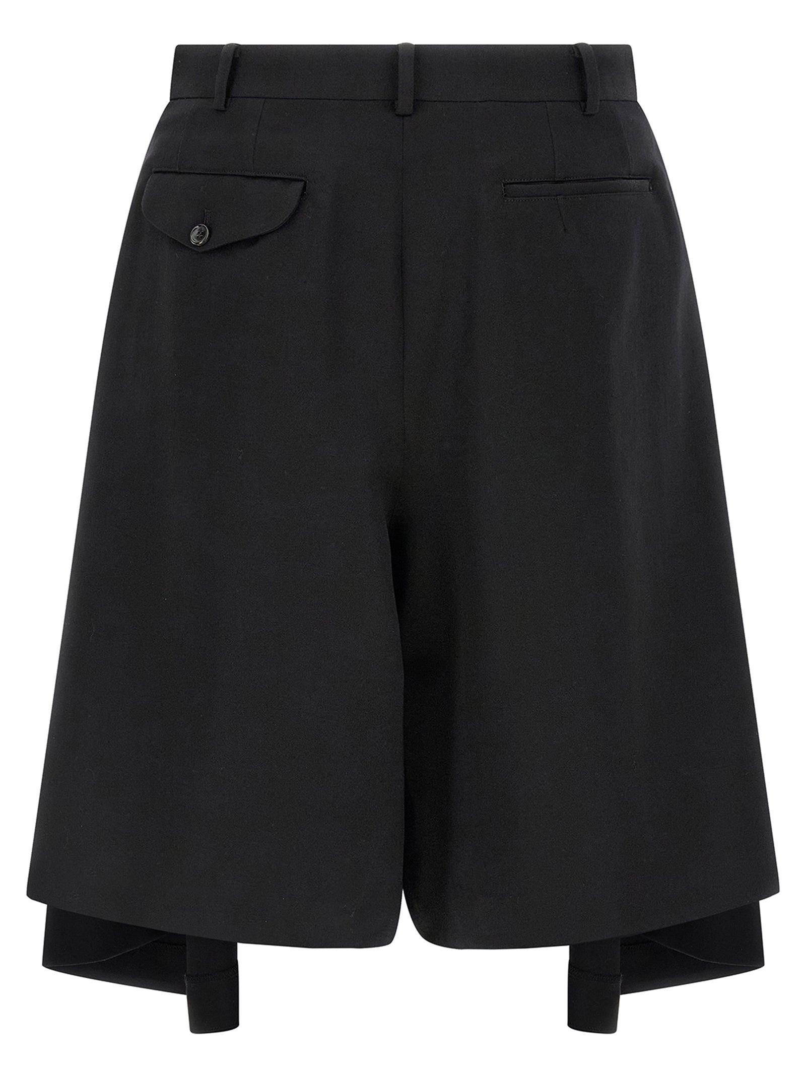 Comme Des Garçons Black Wool Bermuda Men's Shorts