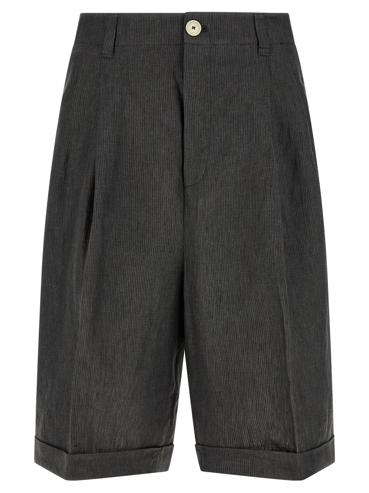 Jacquemus Gray Linen Bermuda Men's Shorts