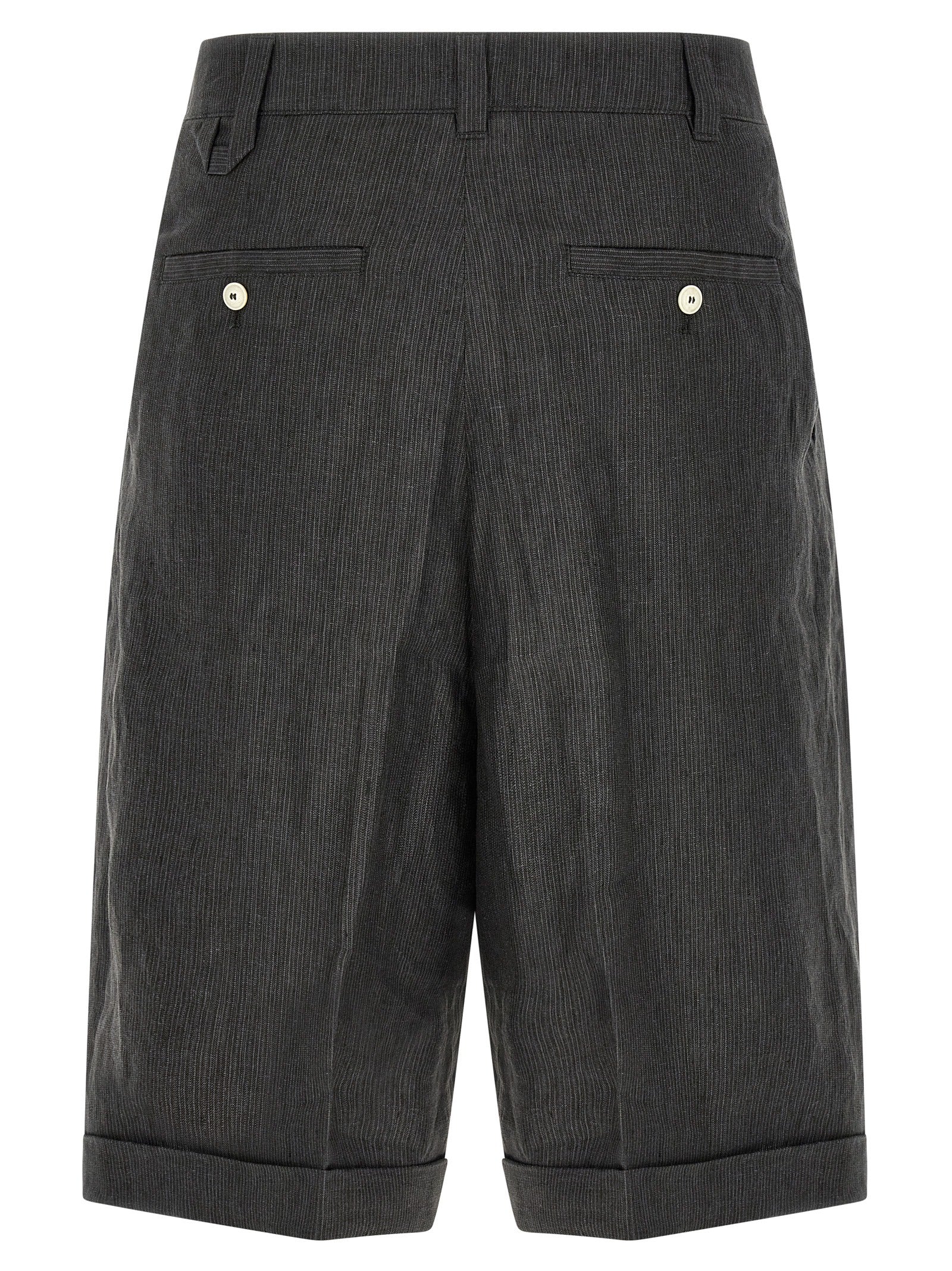 Jacquemus Gray Linen Bermuda Men's Shorts