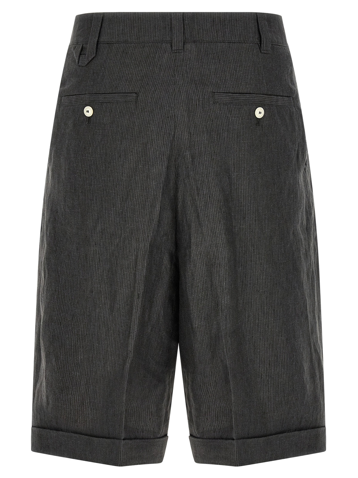 Jacquemus Gray Linen Bermuda Men's Shorts