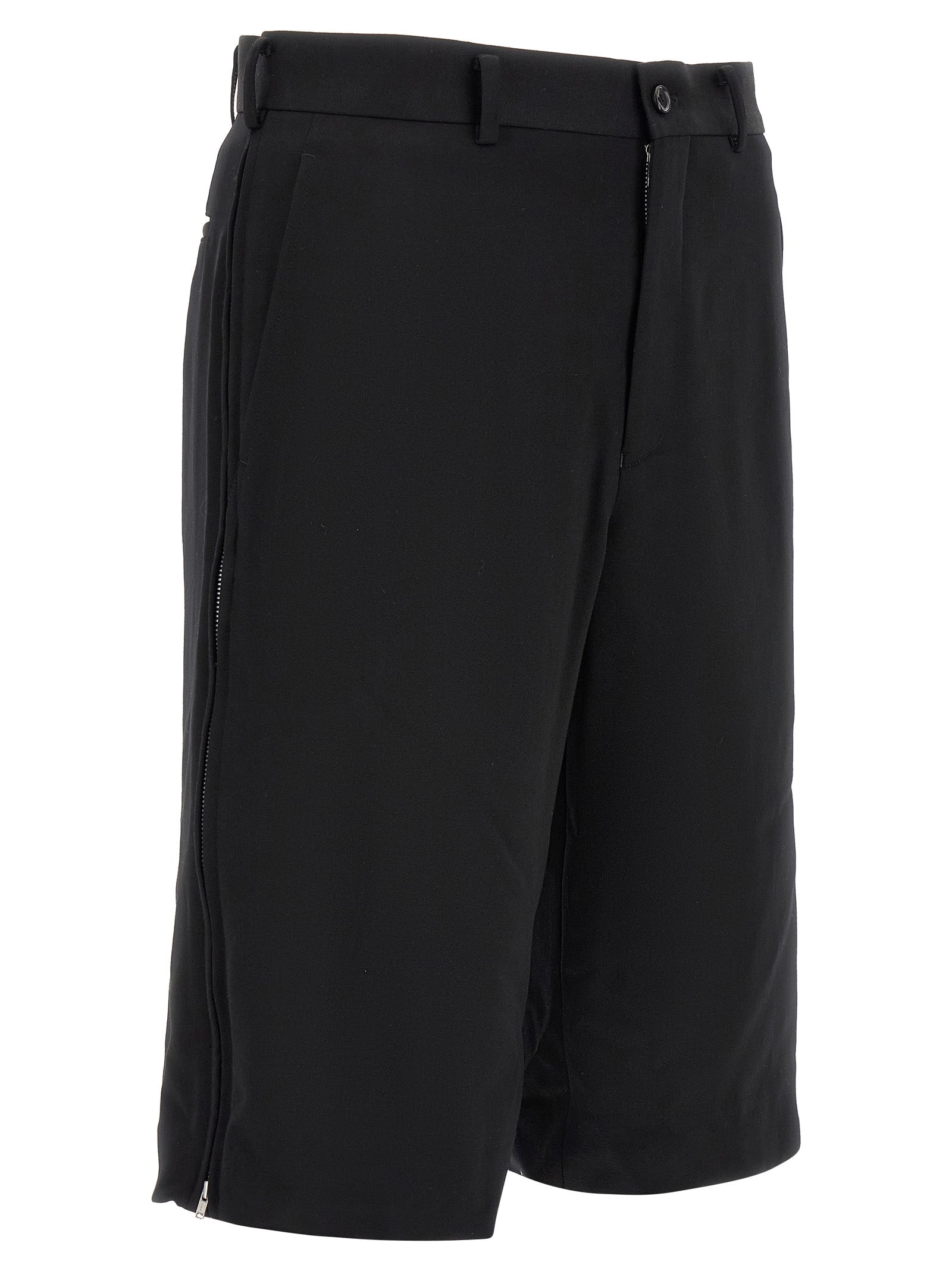 Comme Des Garçons Black Wool Bermuda Men's Shorts