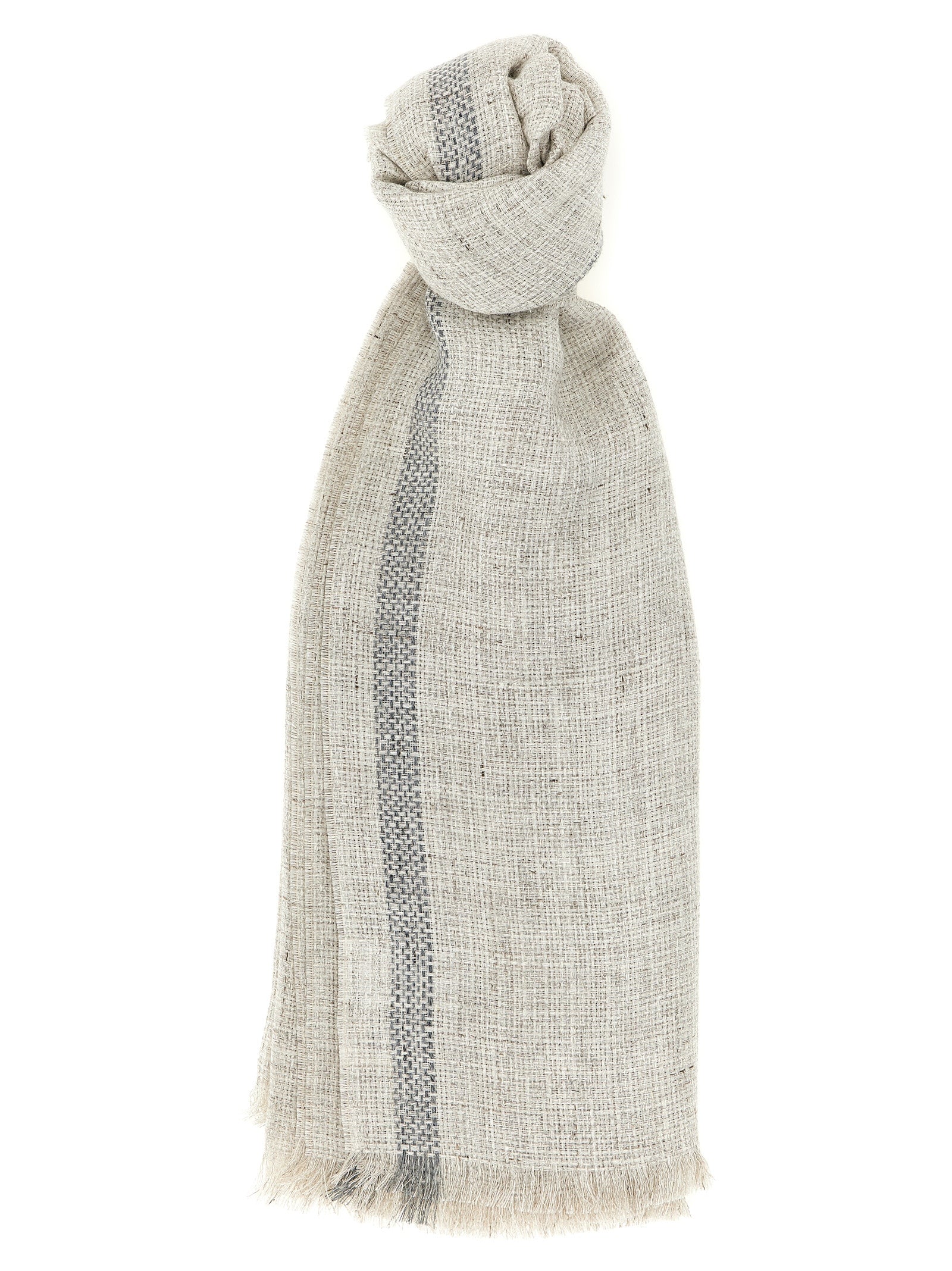 Brunello Cucinelli Gray Linen Men's Scarf