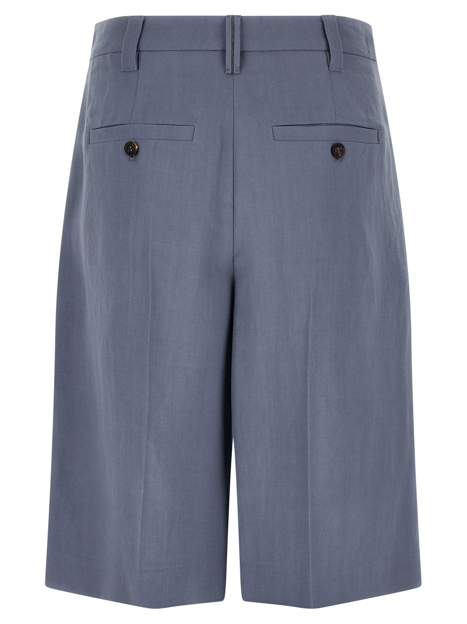Brunello Cucinelli Blue Viscose Bermuda Women's Shorts