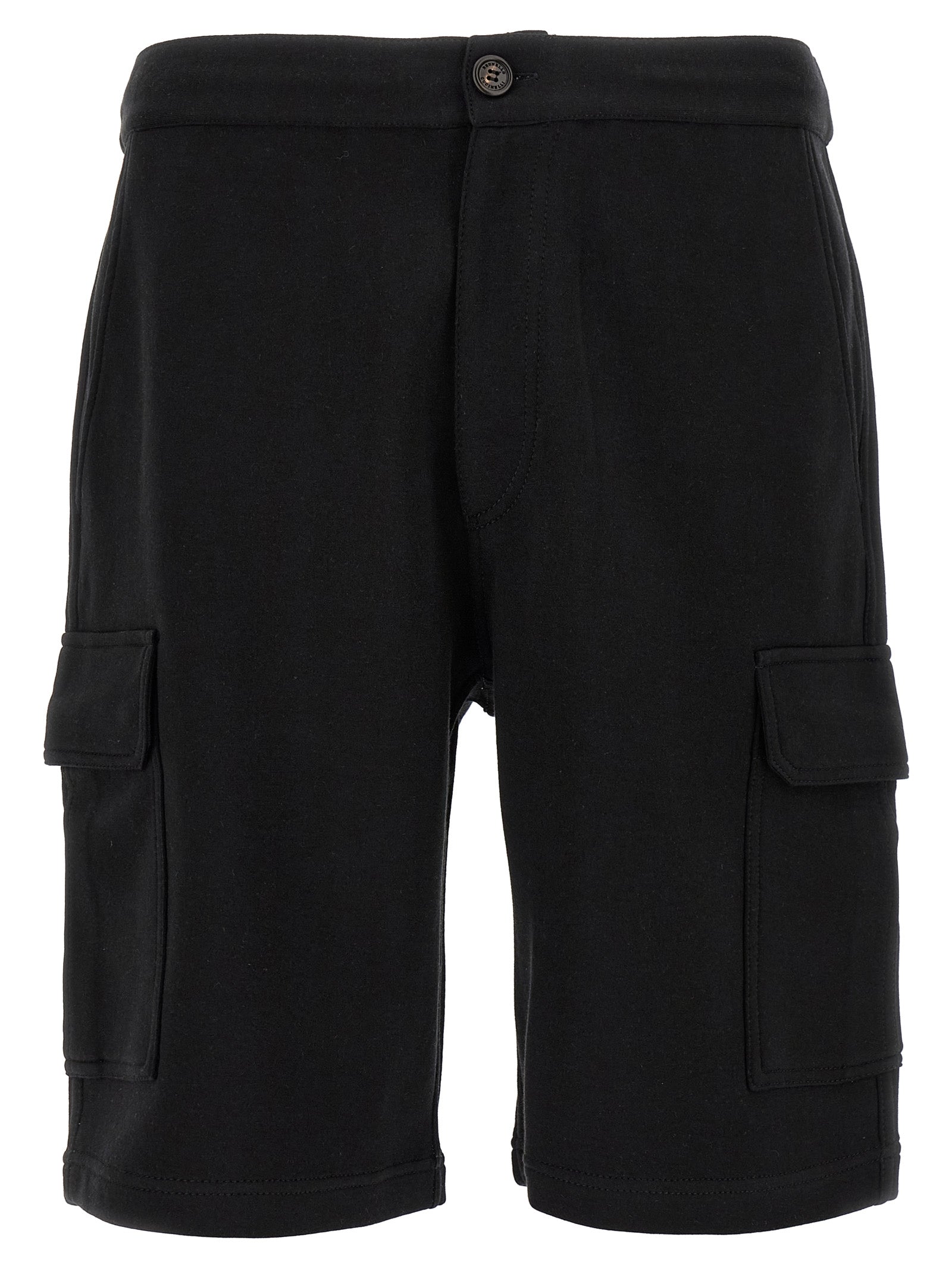 Brunello Cucinelli Black Cotton Bermuda Men's Shorts