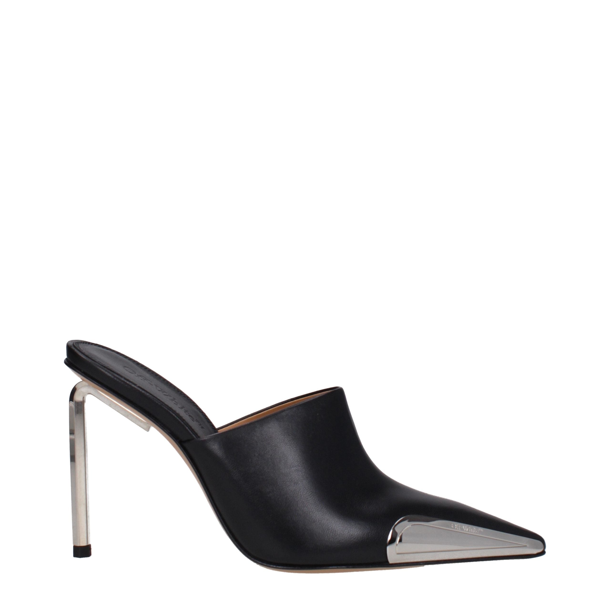 Off-White Black Leather High Heel Women's Pumps
