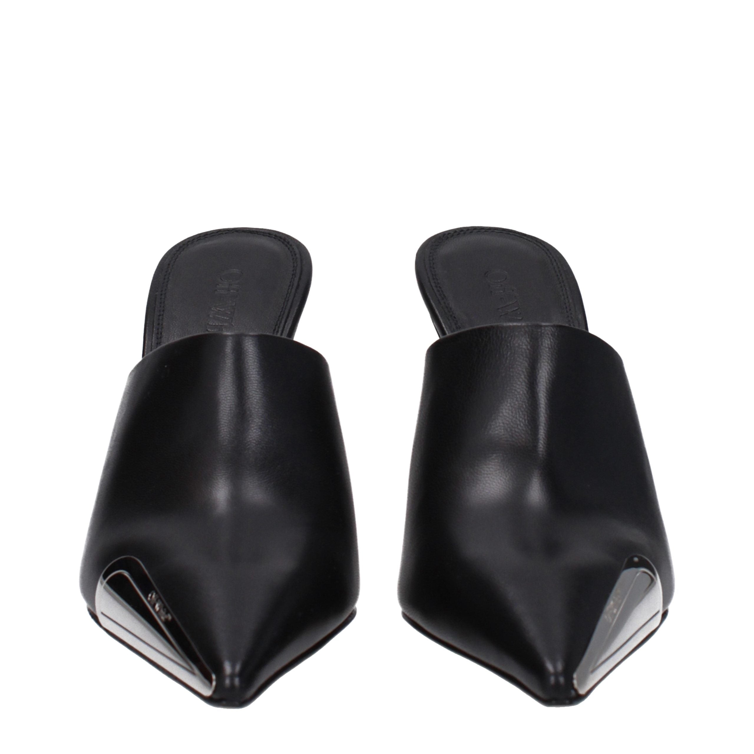 Off-White Black Leather High Heel Women's Pumps