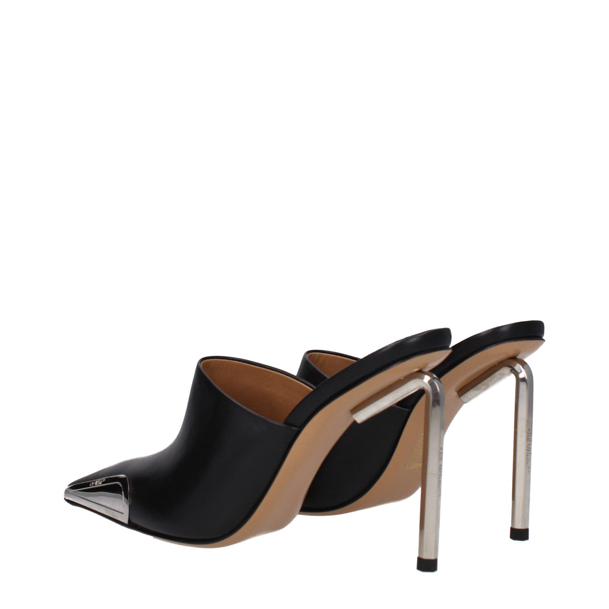 Off-White Black Leather High Heel Women's Pumps