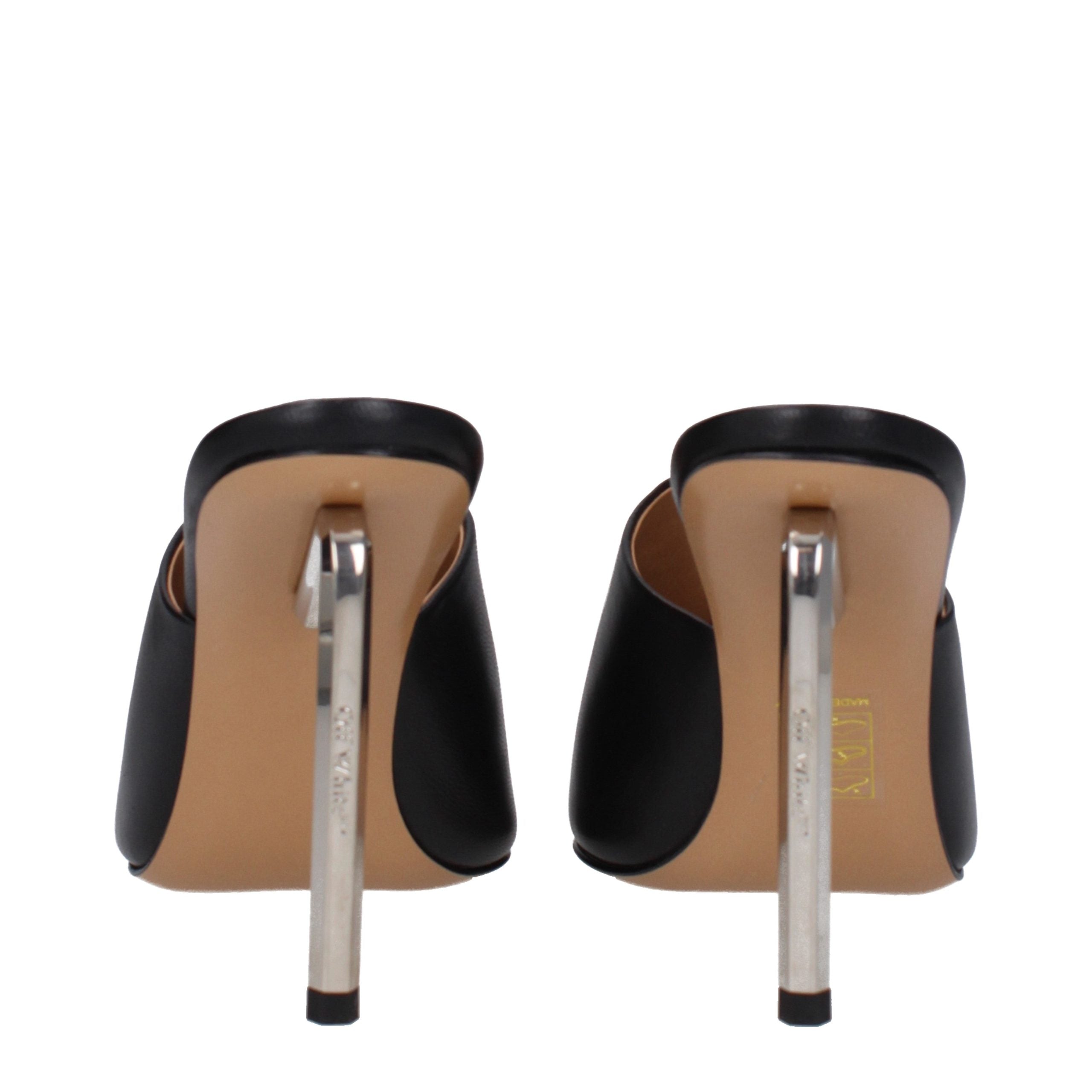 Off-White Black Leather High Heel Women's Pumps