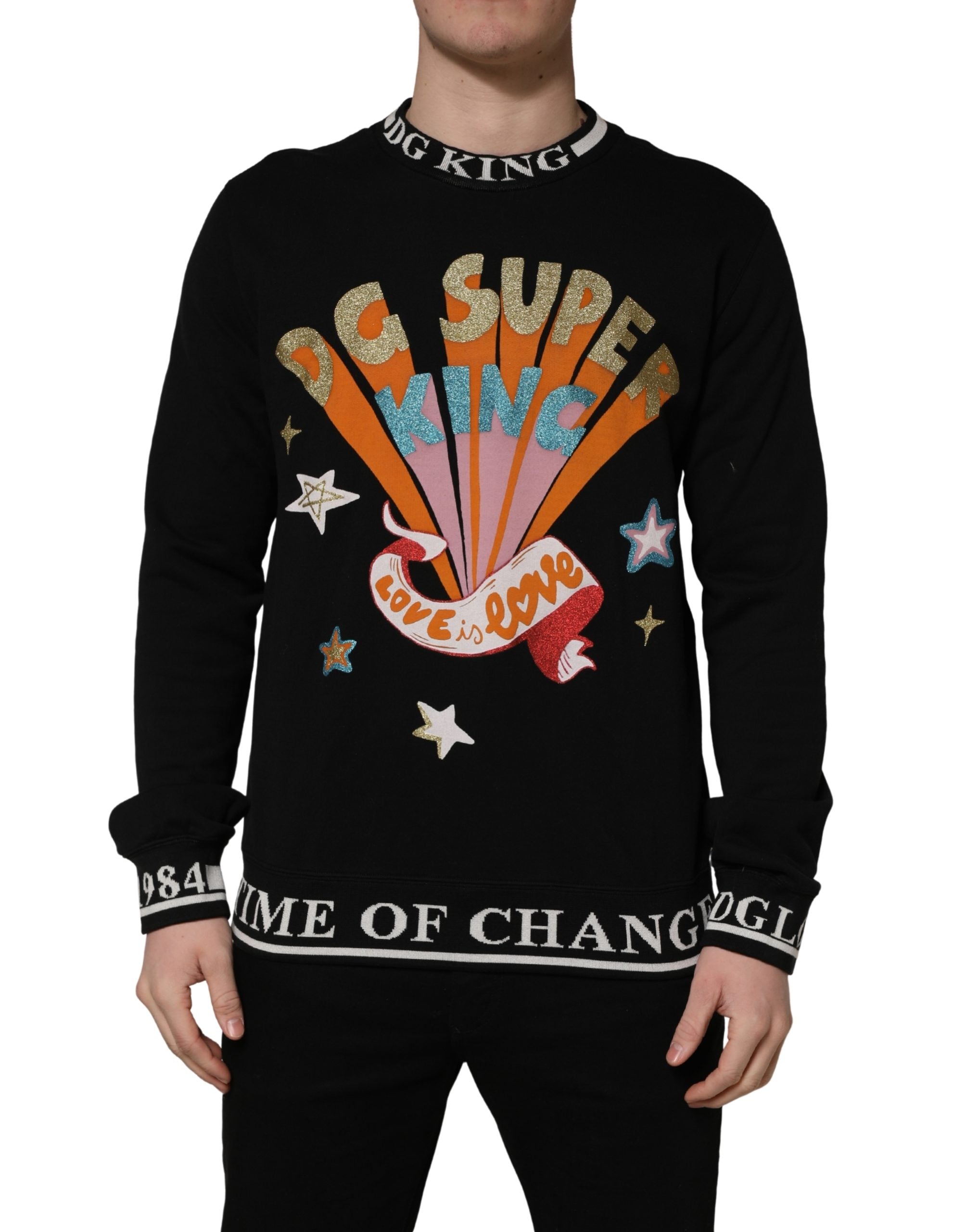 Dolce & Gabbana Black Super King Crew Neck Sweatshirt Men's Sweater