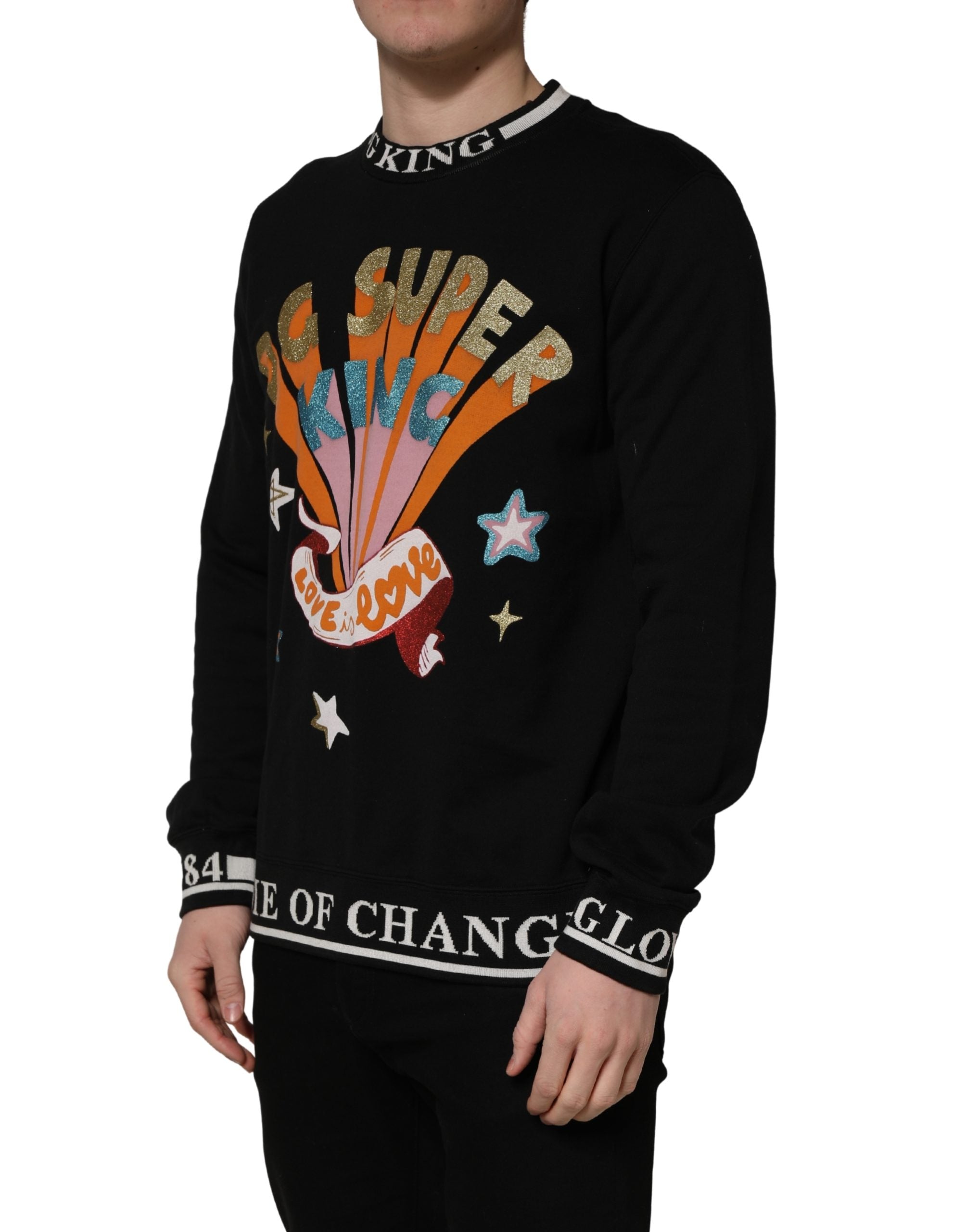 Dolce & Gabbana Black Super King Crew Neck Sweatshirt Men's Sweater