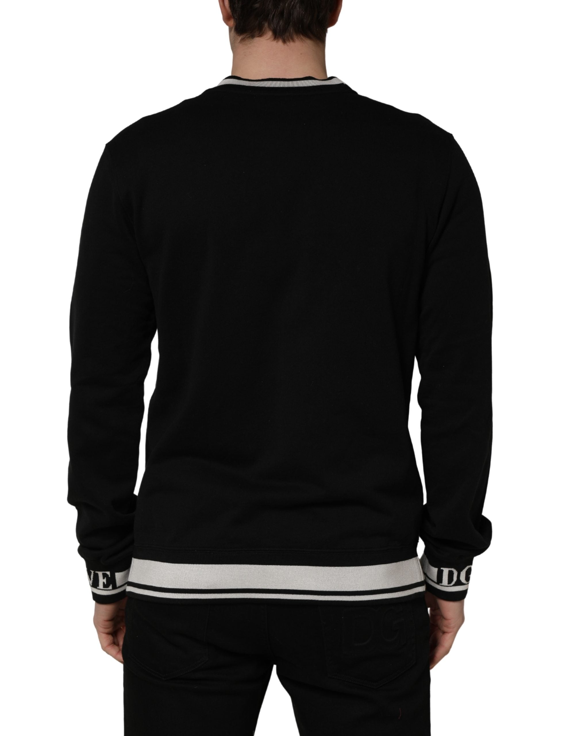 Dolce & Gabbana Black Super King Crew Neck Sweatshirt Men's Sweater