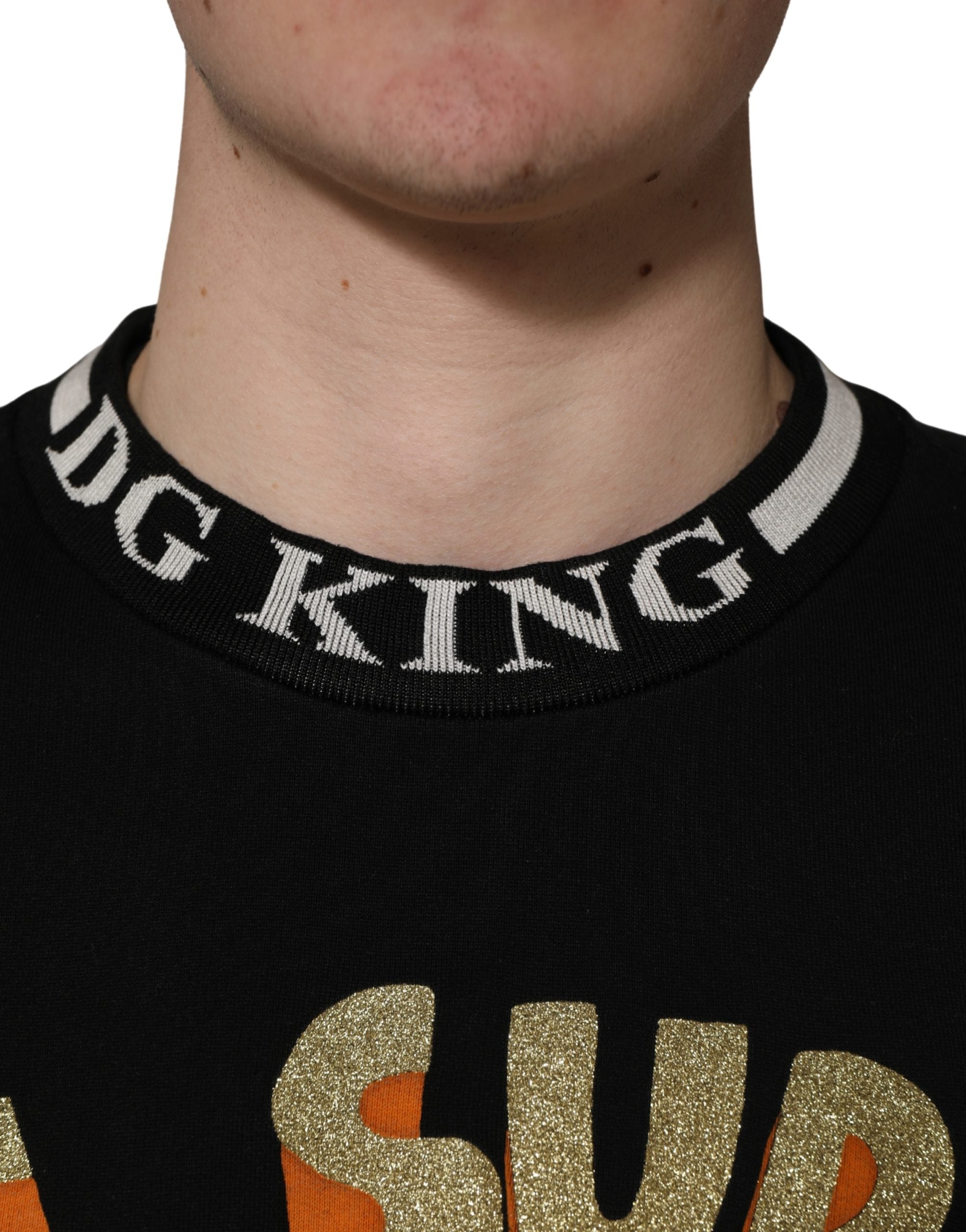 Dolce & Gabbana Black Super King Crew Neck Sweatshirt Men's Sweater
