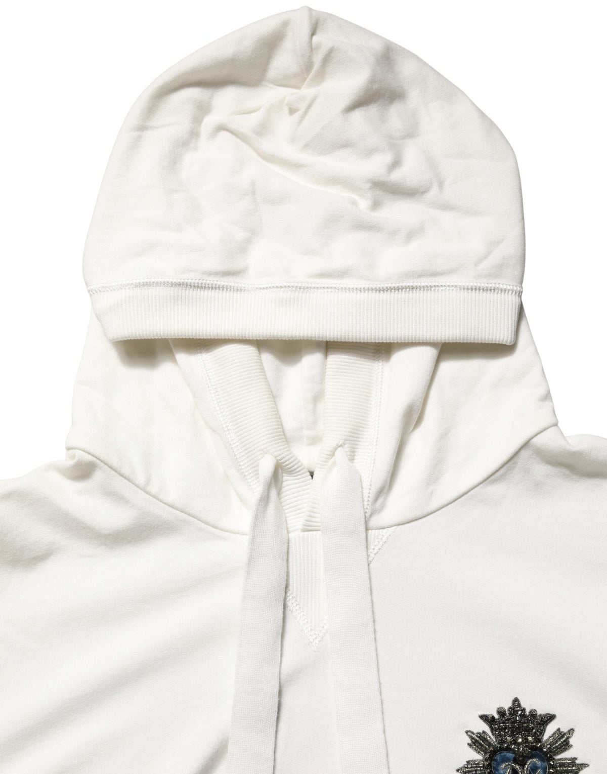 Dolce & Gabbana White Cotton Hooded Sweatshirt Men's Sweater (Pre-Owned)