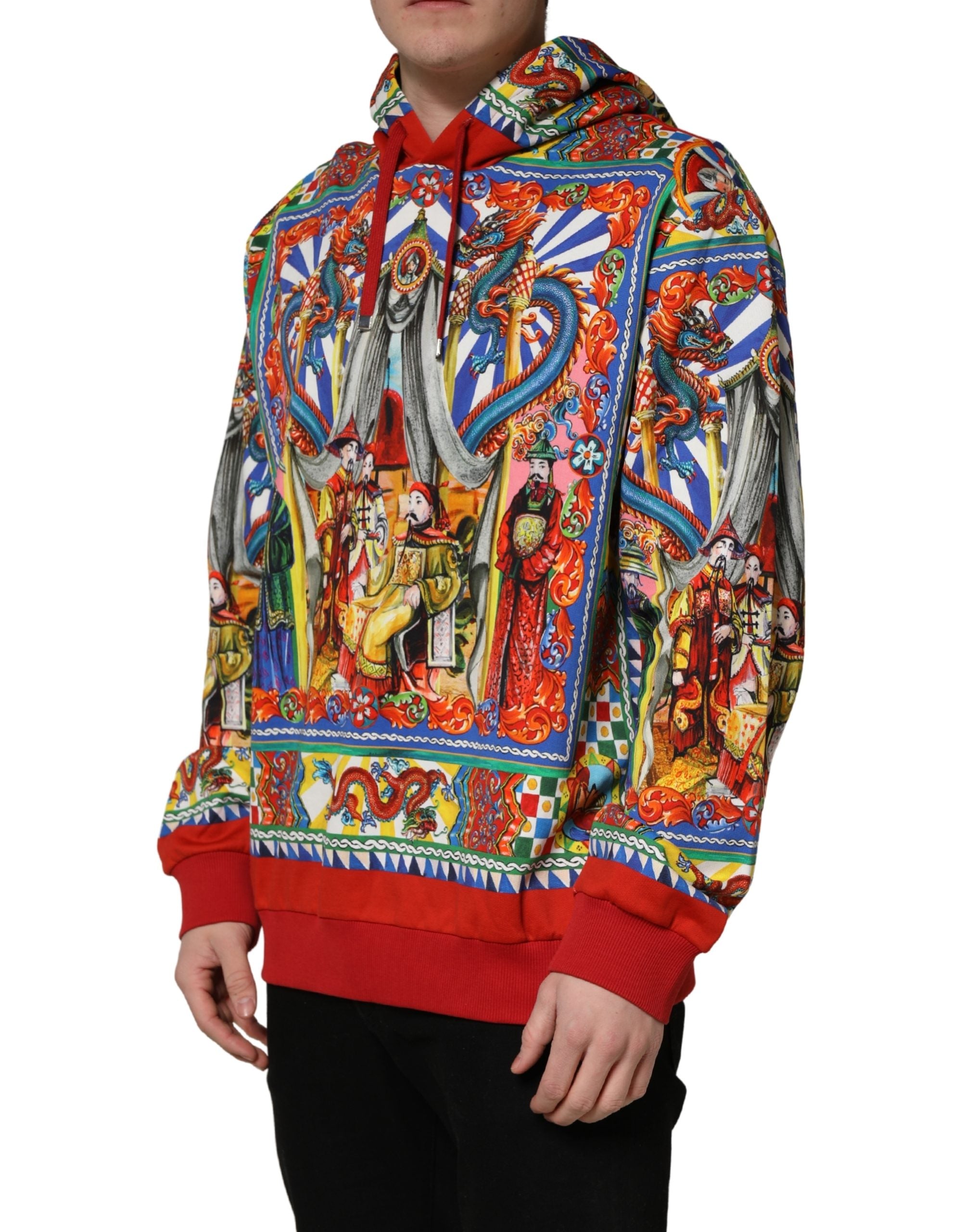 Dolce & Gabbana Multicolor Glamzilla Hooded Men Sweatshirt Men's Sweater