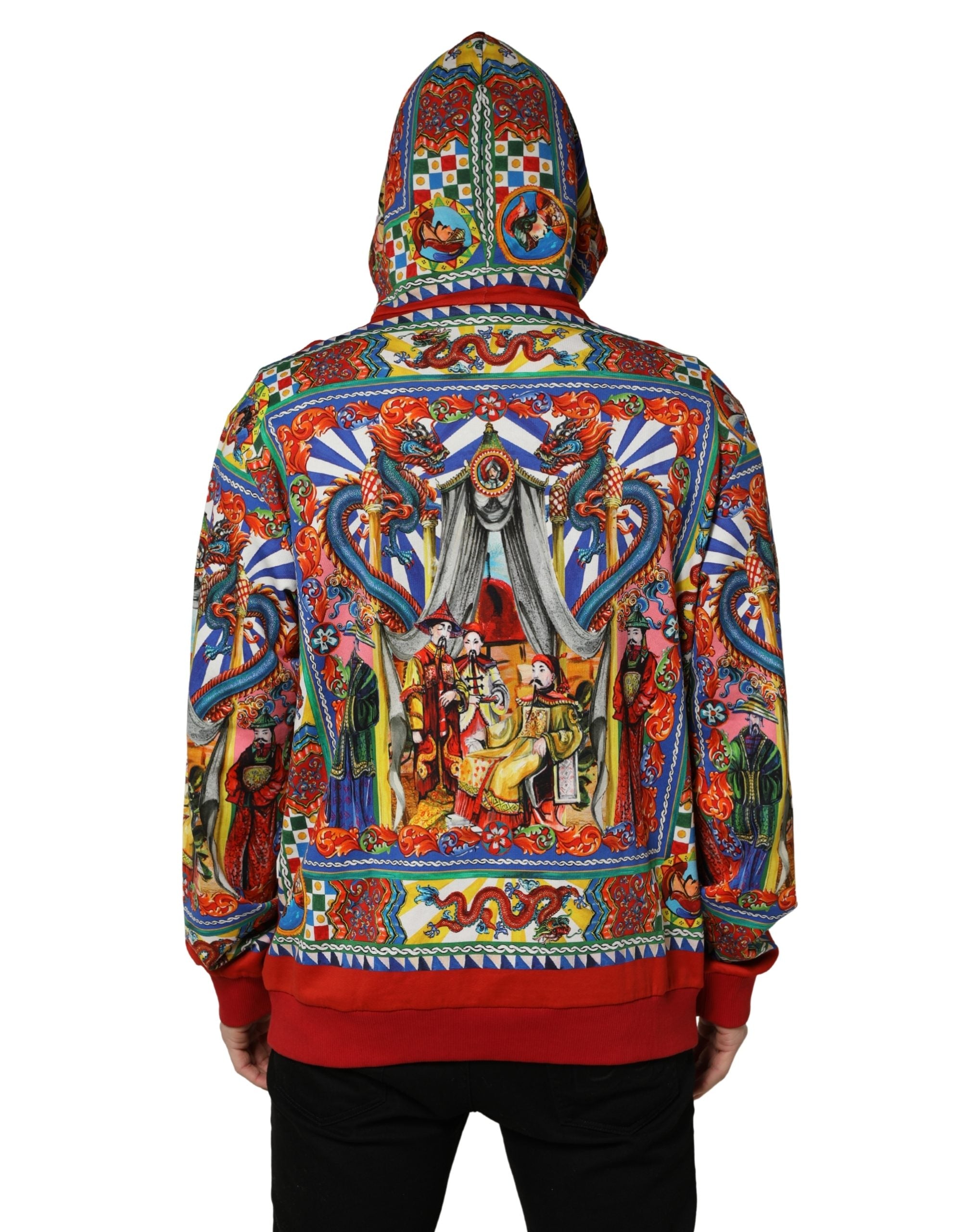 Dolce & Gabbana Multicolor Glamzilla Hooded Men Sweatshirt Men's Sweater