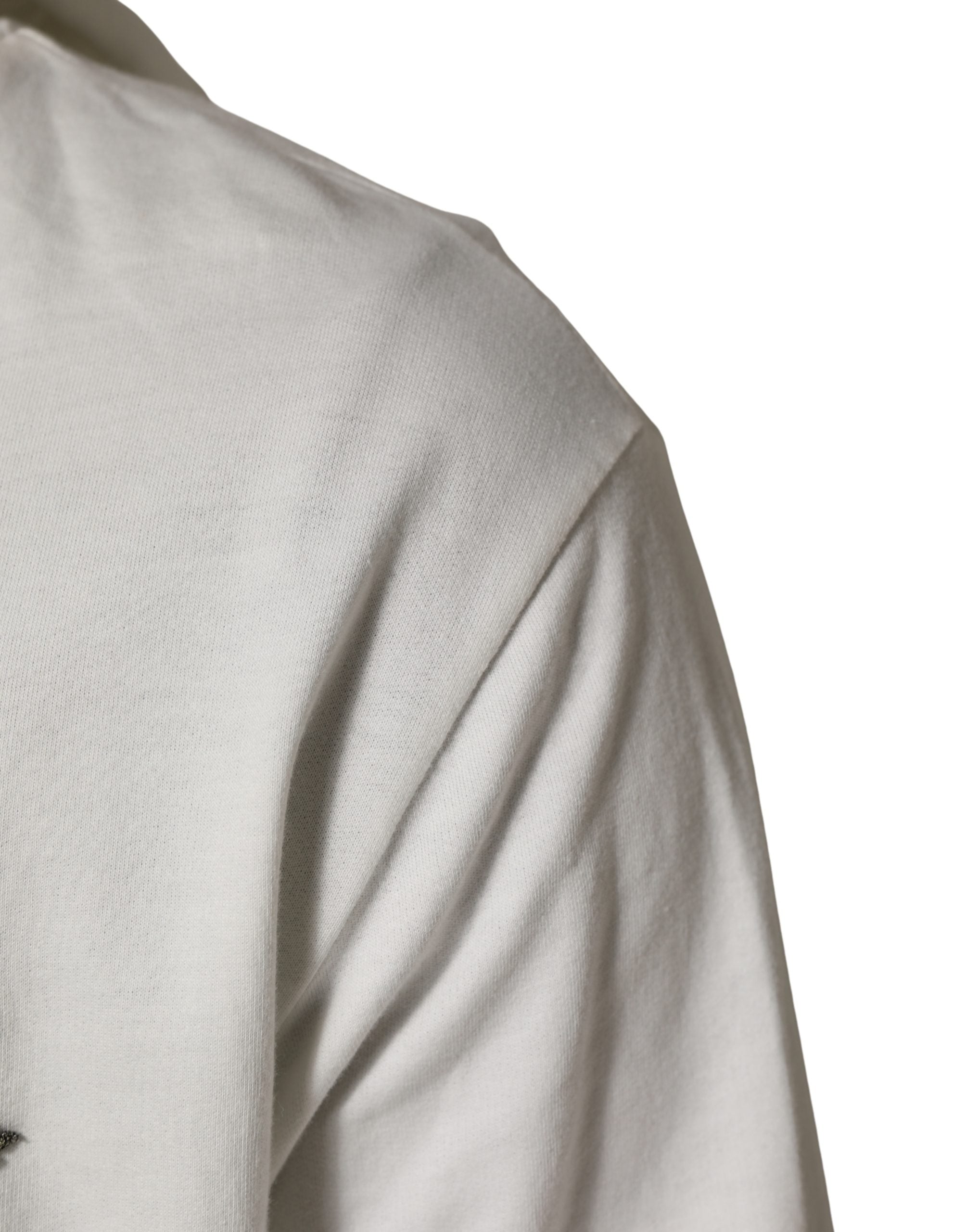 Dolce & Gabbana White Cotton Hooded Sweatshirt Men's Sweater (Pre-Owned)