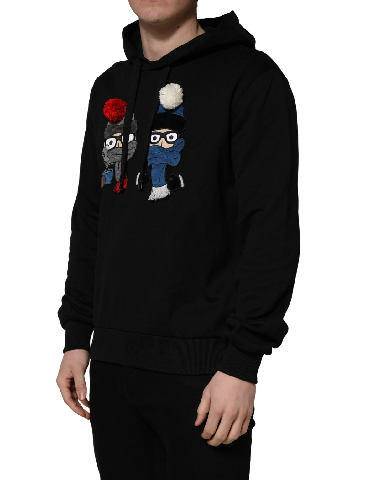 Dolce & Gabbana #dgfamily Black Cotton Hooded Men Sweatshirt Men's Sweater