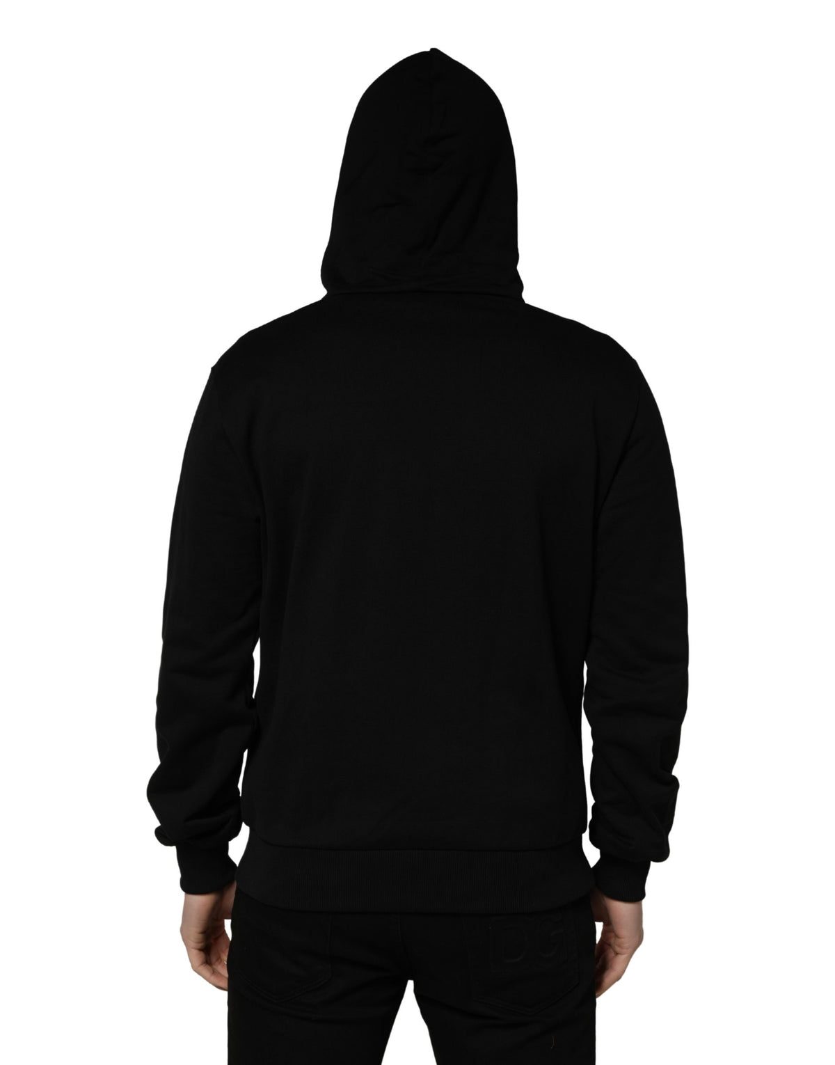 Dolce & Gabbana #dgfamily Black Cotton Hooded Men Sweatshirt Men's Sweater