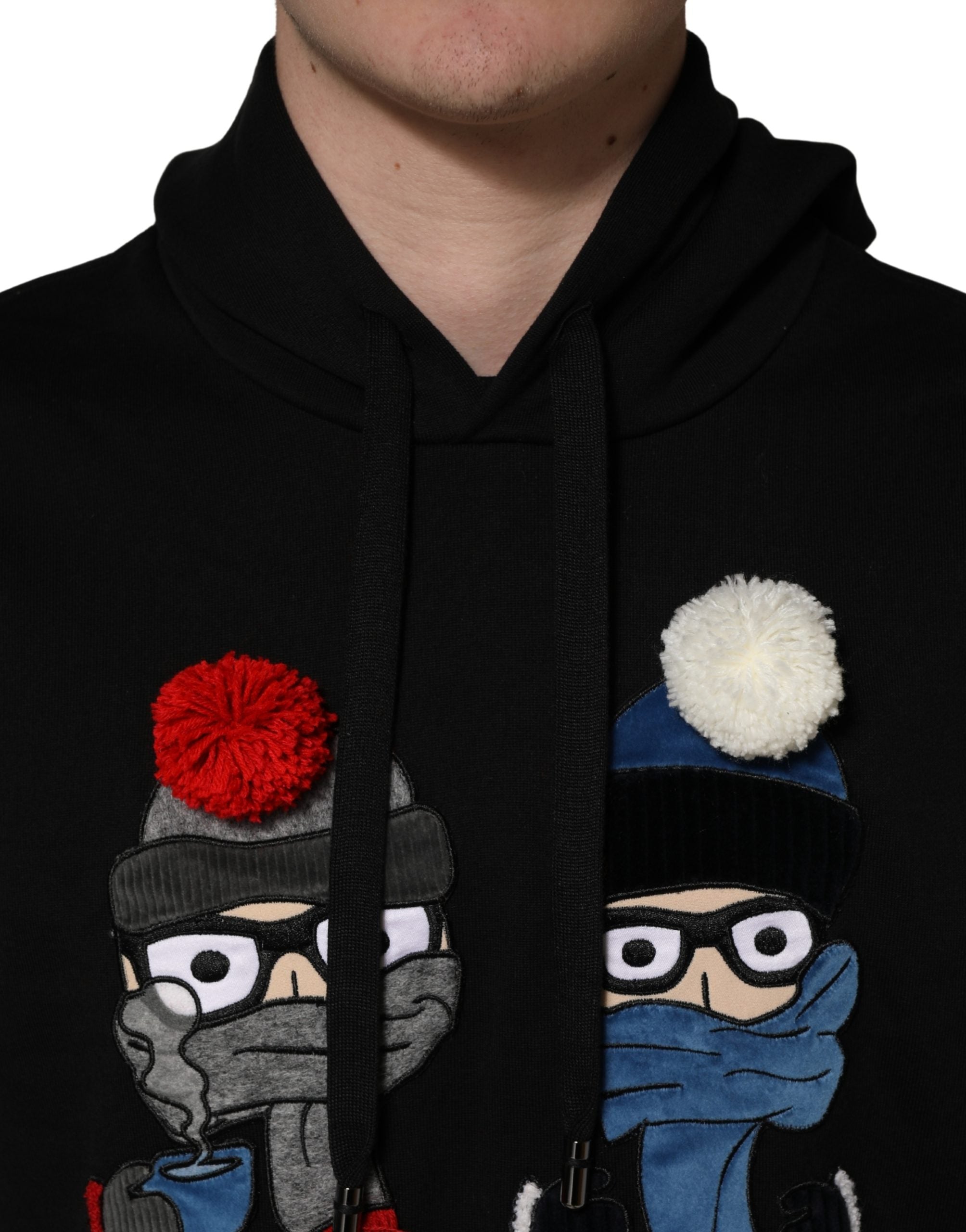 Dolce & Gabbana #dgfamily Black Cotton Hooded Men Sweatshirt Men's Sweater