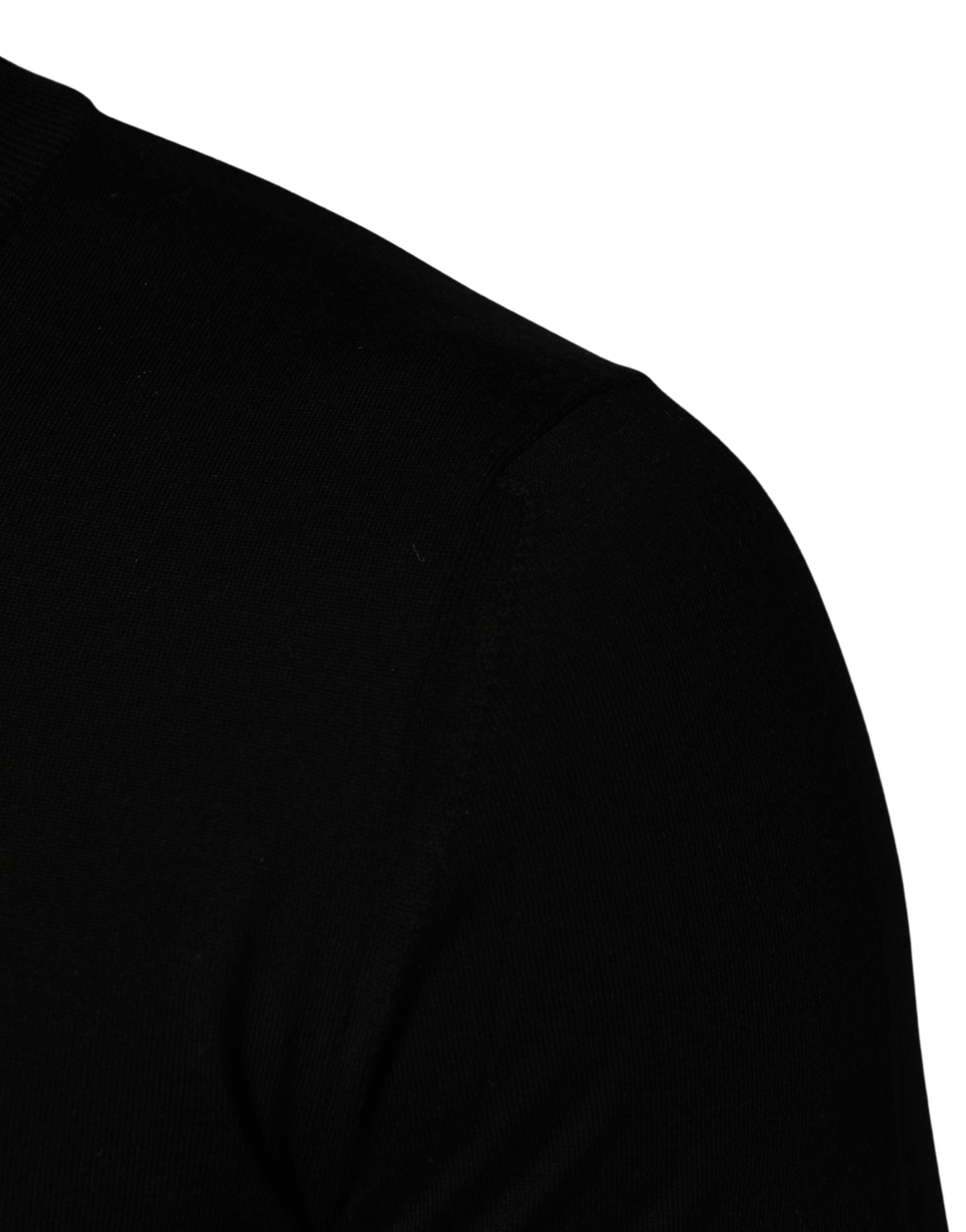 Dolce & Gabbana Black embroidered Logo Crew Neck Pullover Men's Sweater