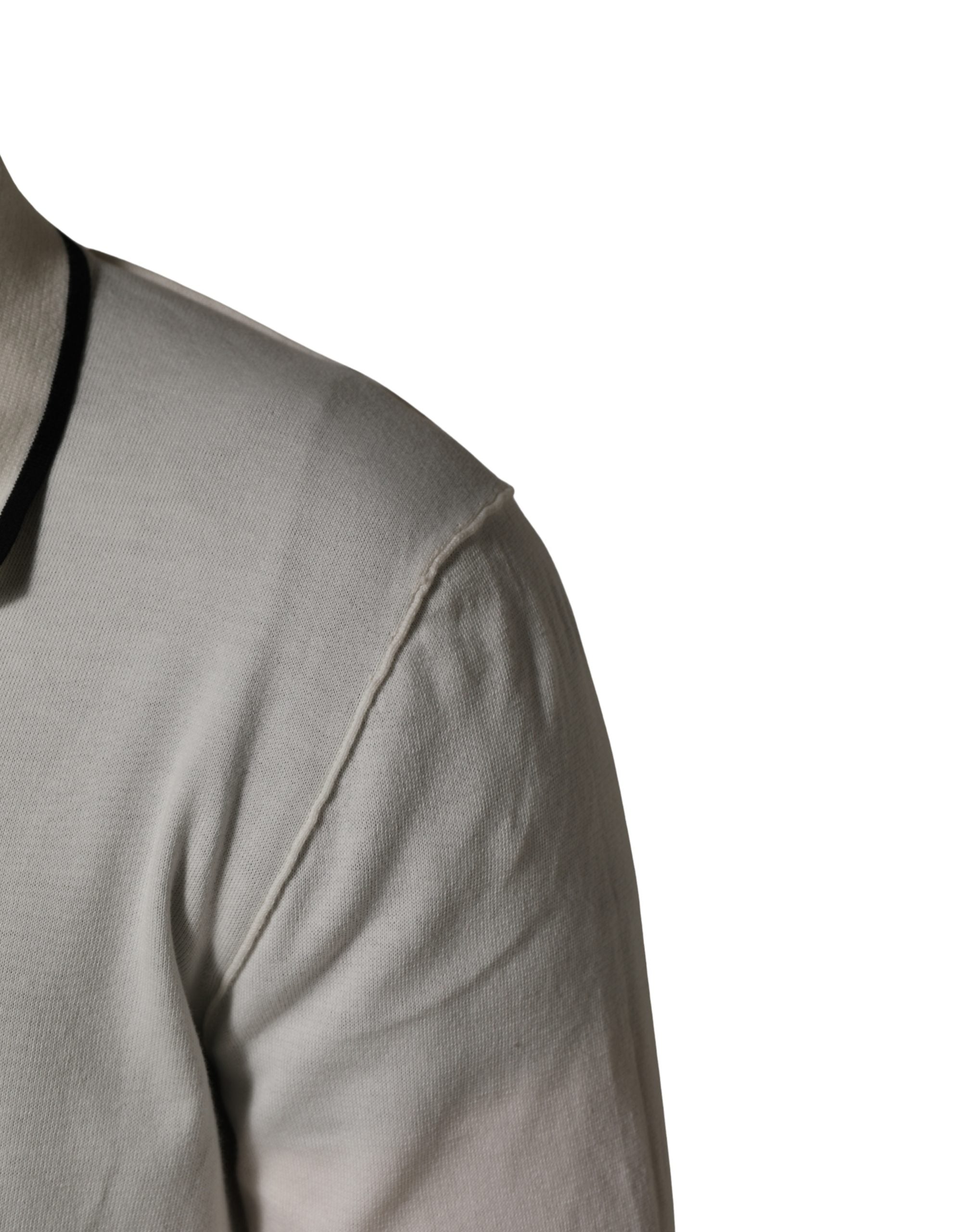Dolce & Gabbana White Cotton Blend Men Polo Pullover Men's Sweater