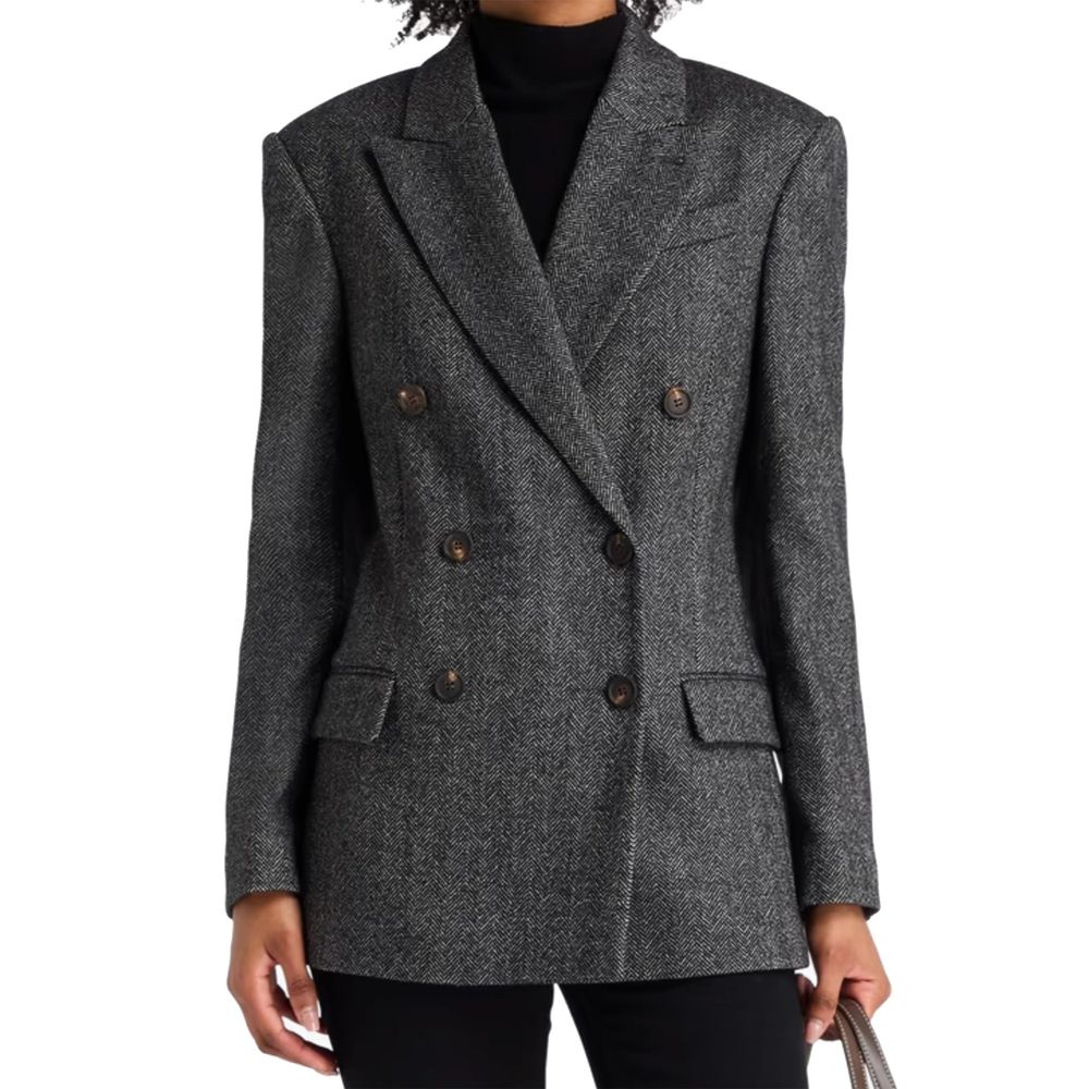 Brunello Cucinelli Black Elastane Women's Blazer