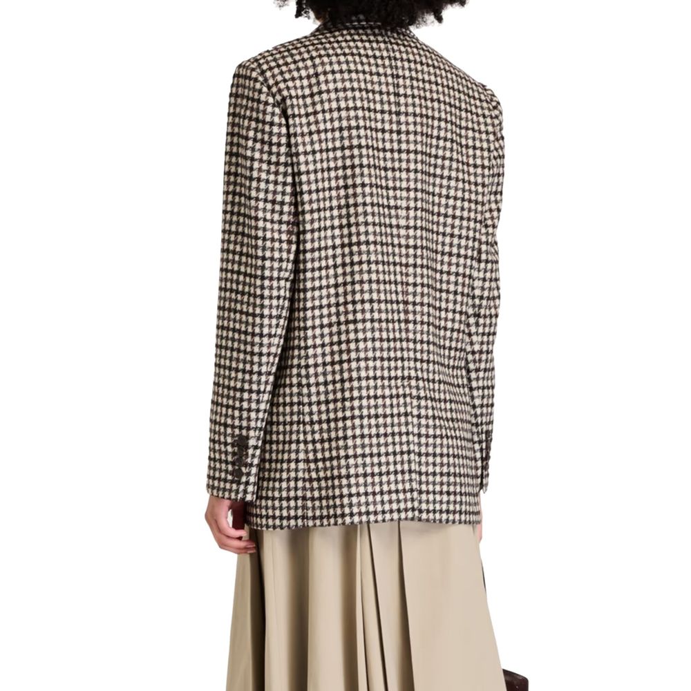 Brunello Cucinelli Brown Alpaca Leather Women's Blazer