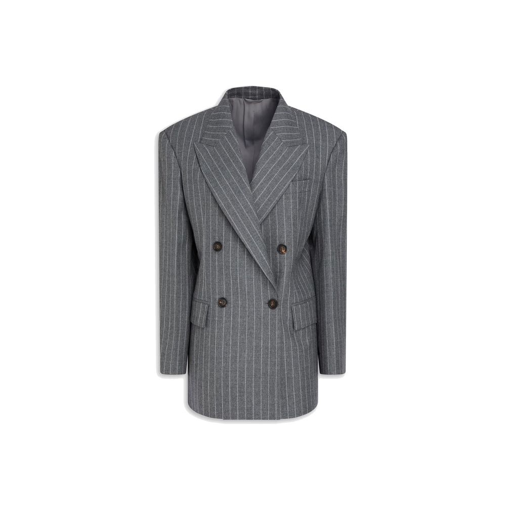 Brunello Cucinelli Gray Virgin Wool Women's Blazer