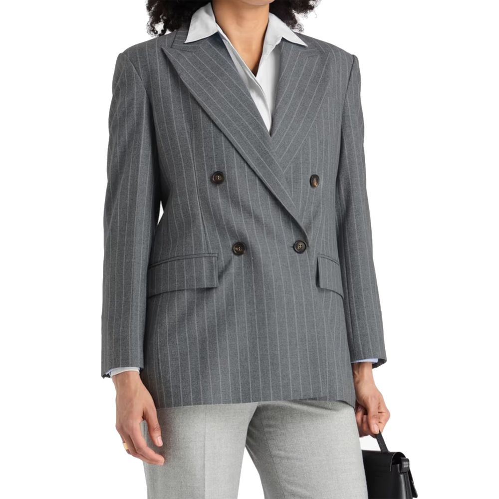 Brunello Cucinelli Gray Virgin Wool Women's Blazer