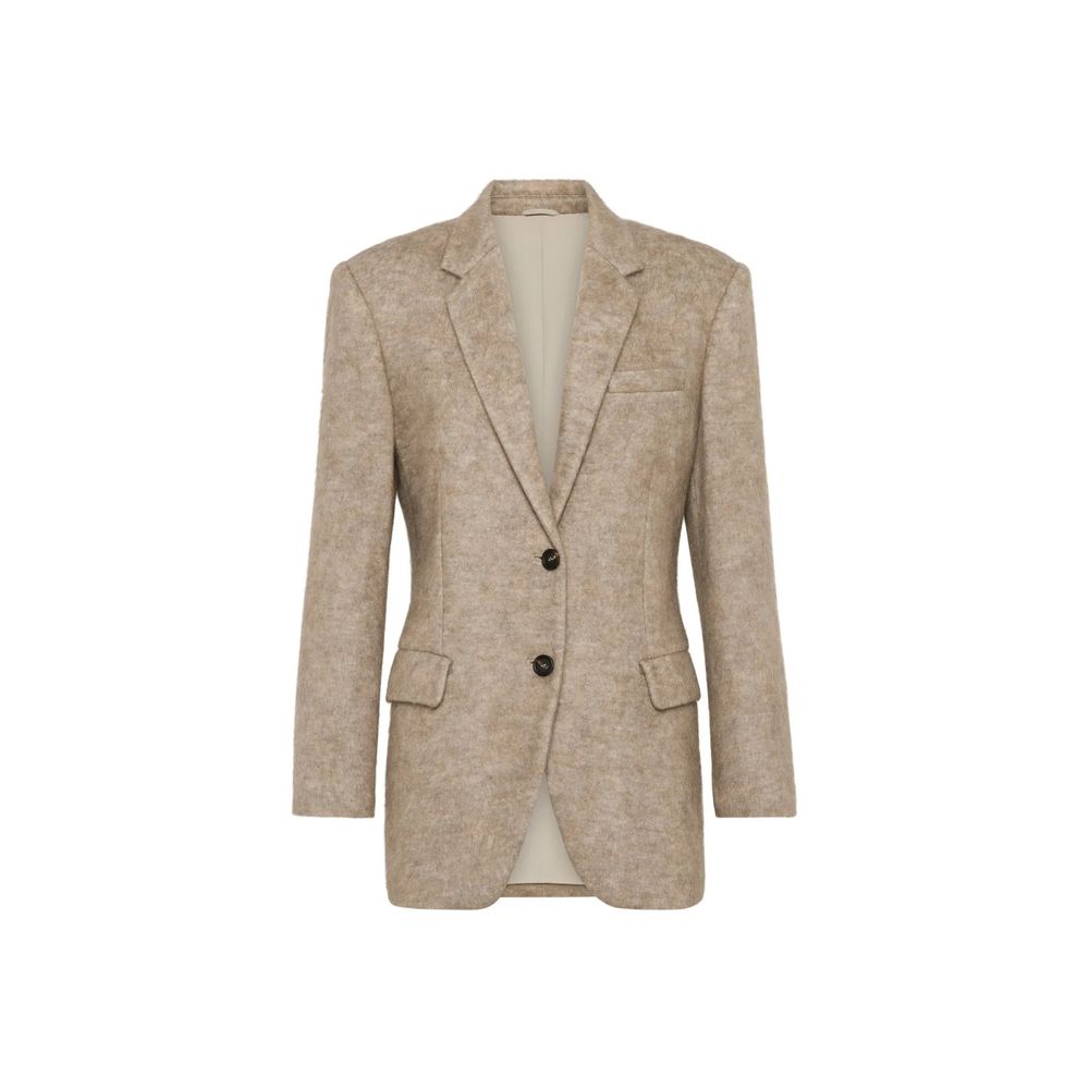 Brunello Cucinelli Beige Cashmere Women's Blazer