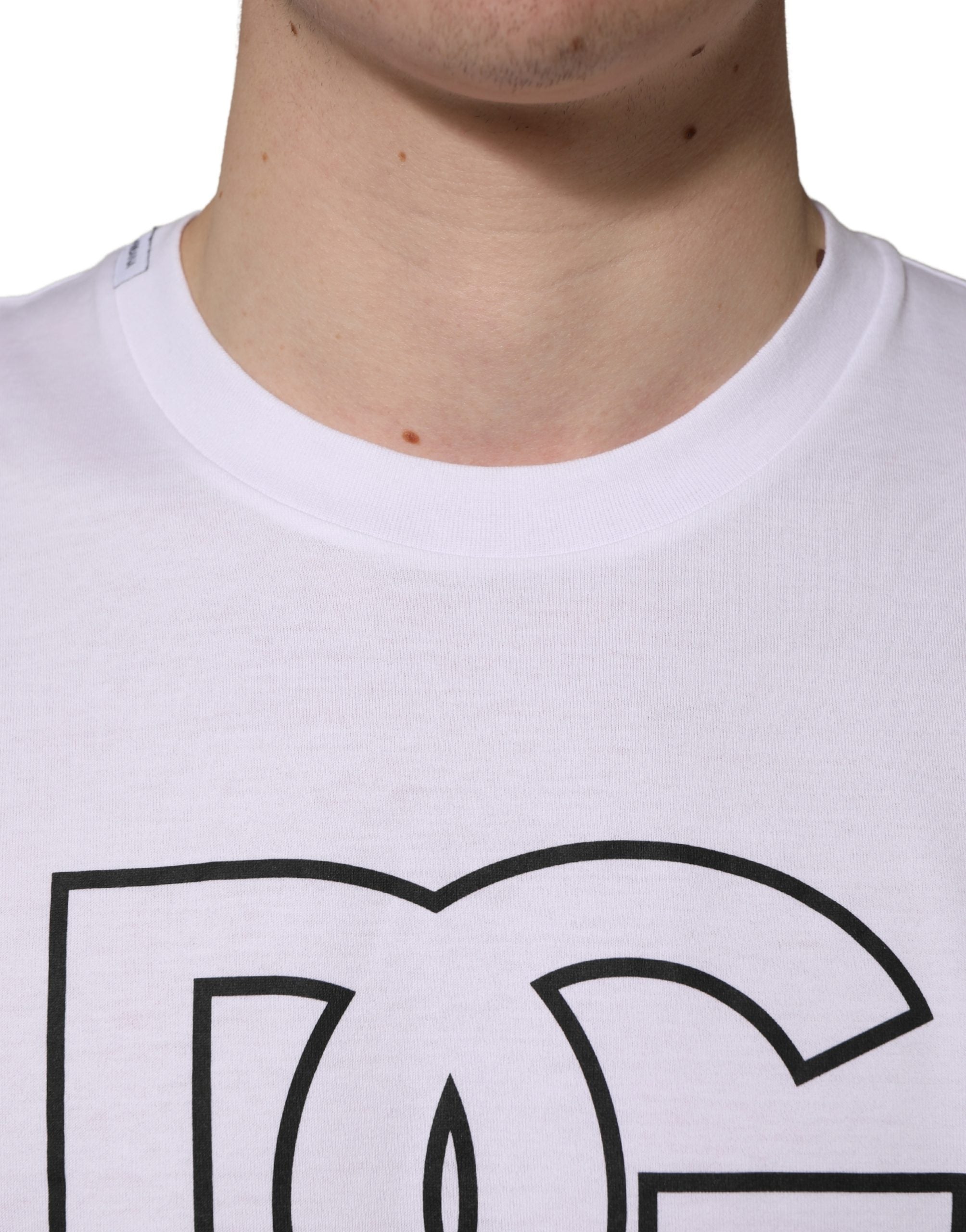 Dolce & Gabbana White DG Logo Print Short Sleeves Men Men's T-shirt (Pre-Owned)
