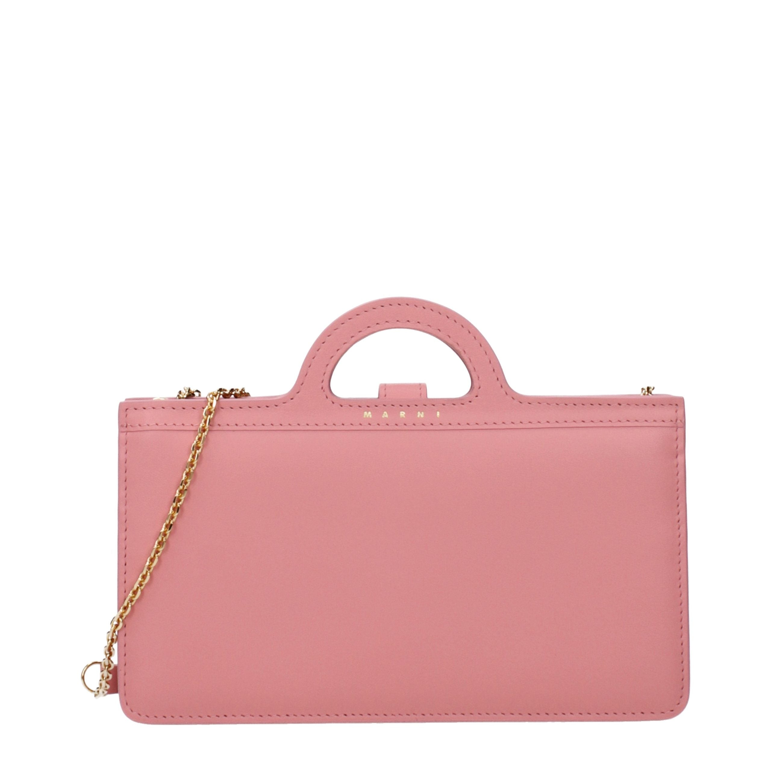 Marni Pink Leather Crossbody Women's Bag